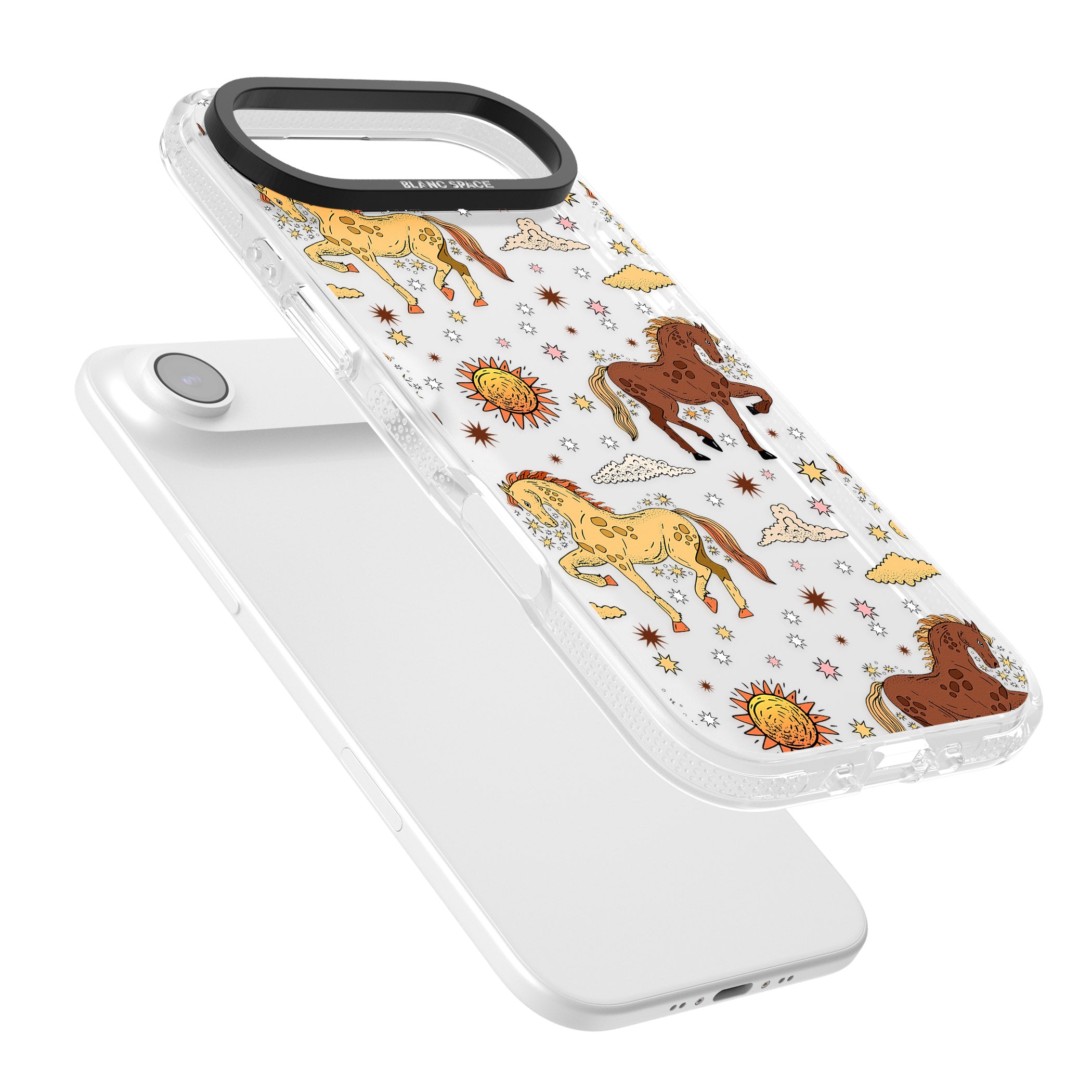 Boho Celestial Wild Horses iPhone 17 Air Impact Air Clear Phone Case Colours
