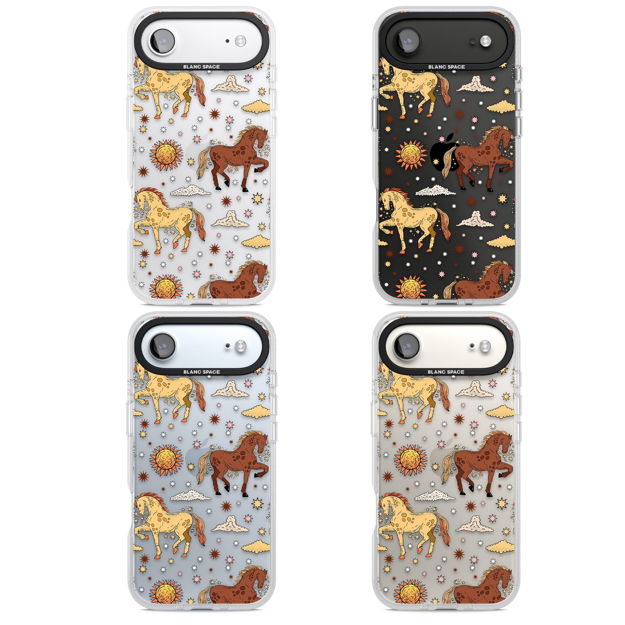 Boho Celestial Wild Horses iPhone 17 Air Impact Air Clear Phone Case APT Impact Protection