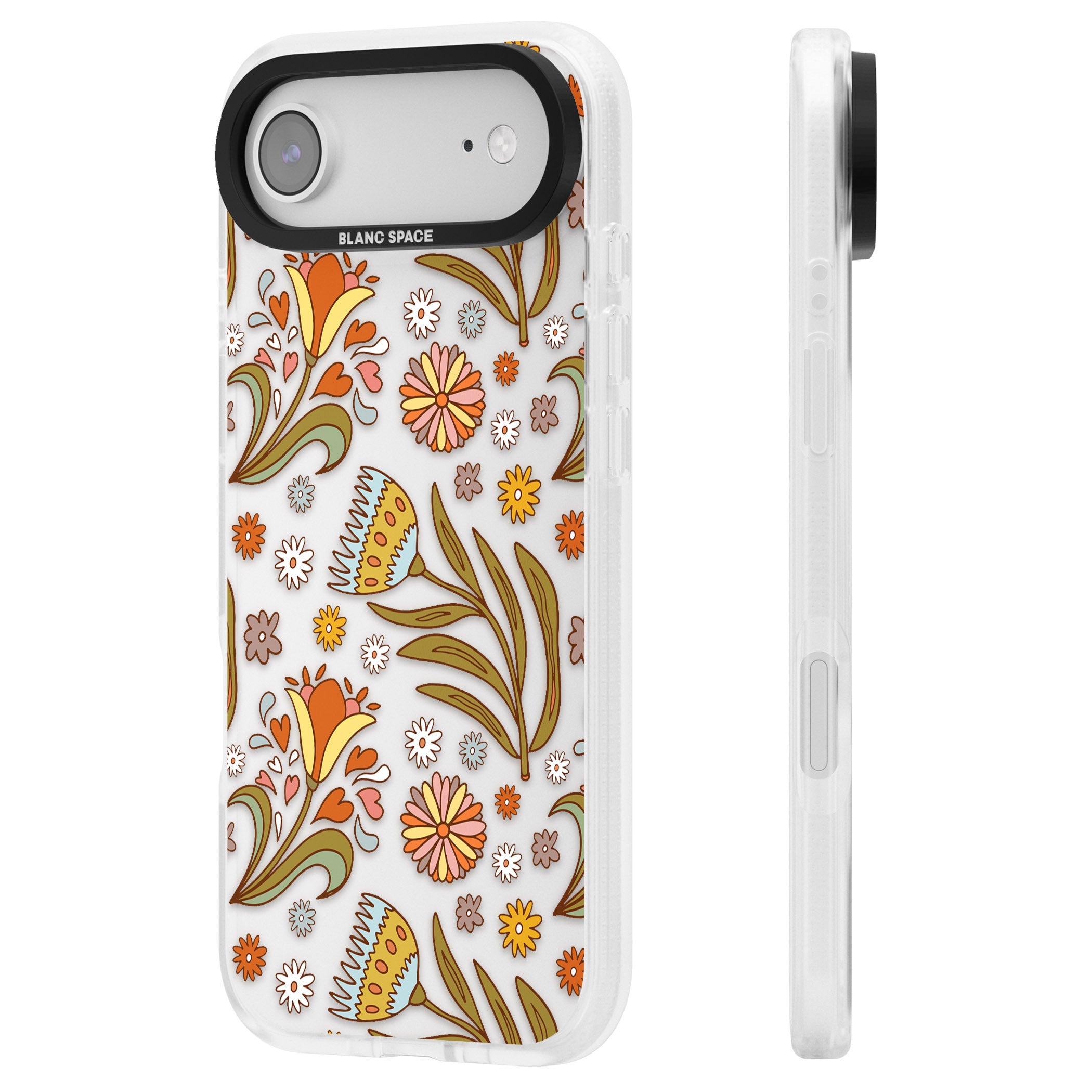 Boho Celestial Wildflower iPhone 17 Air Impact Air Clear Phone Case Side Profile