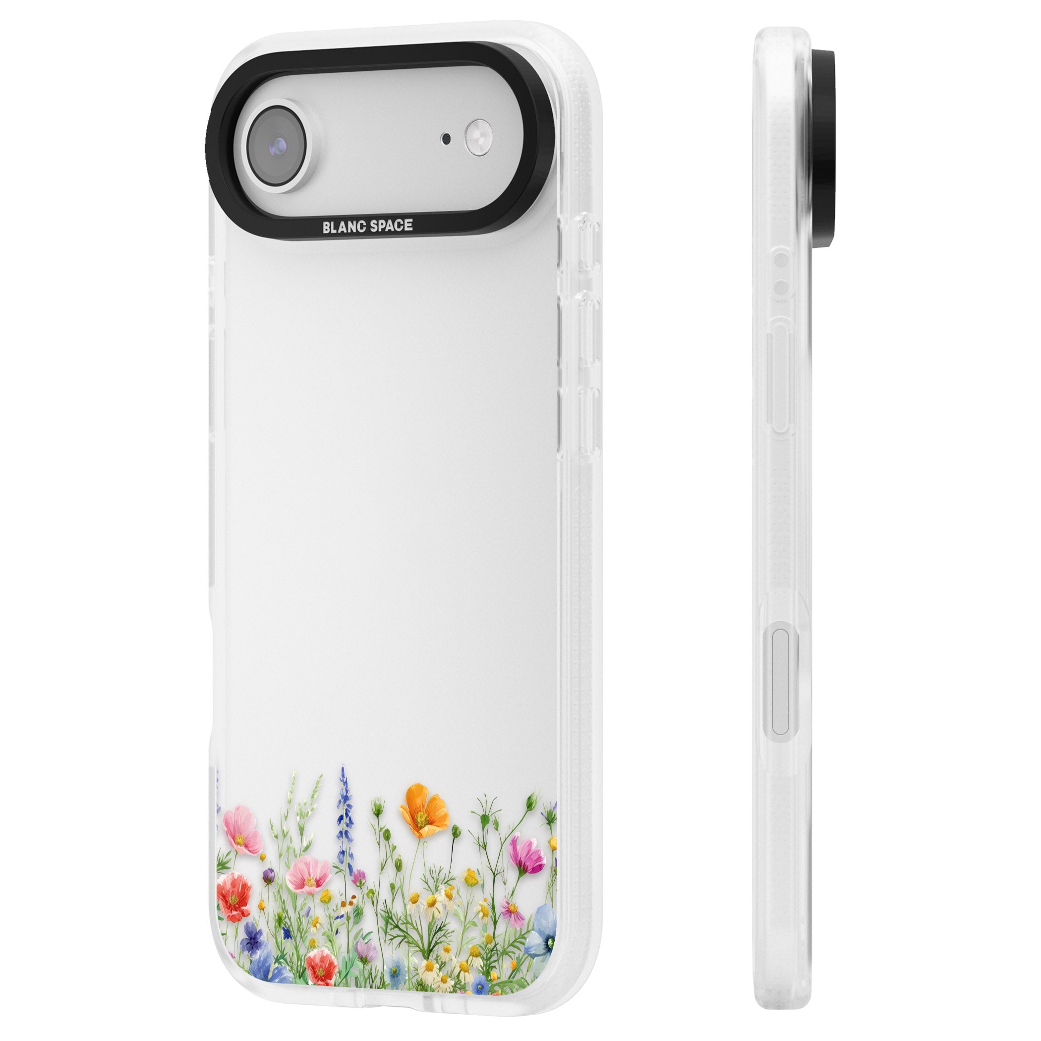 Minimal Wildflowers iPhone 17 Air Impact Air Clear Phone Case Side Profile
