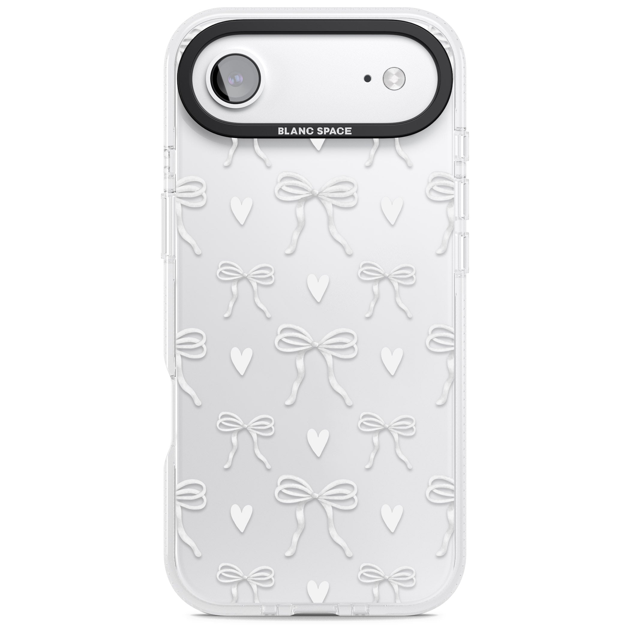 White Bows & Hearts iPhone 17 Air Impact Air Clear Phone Case