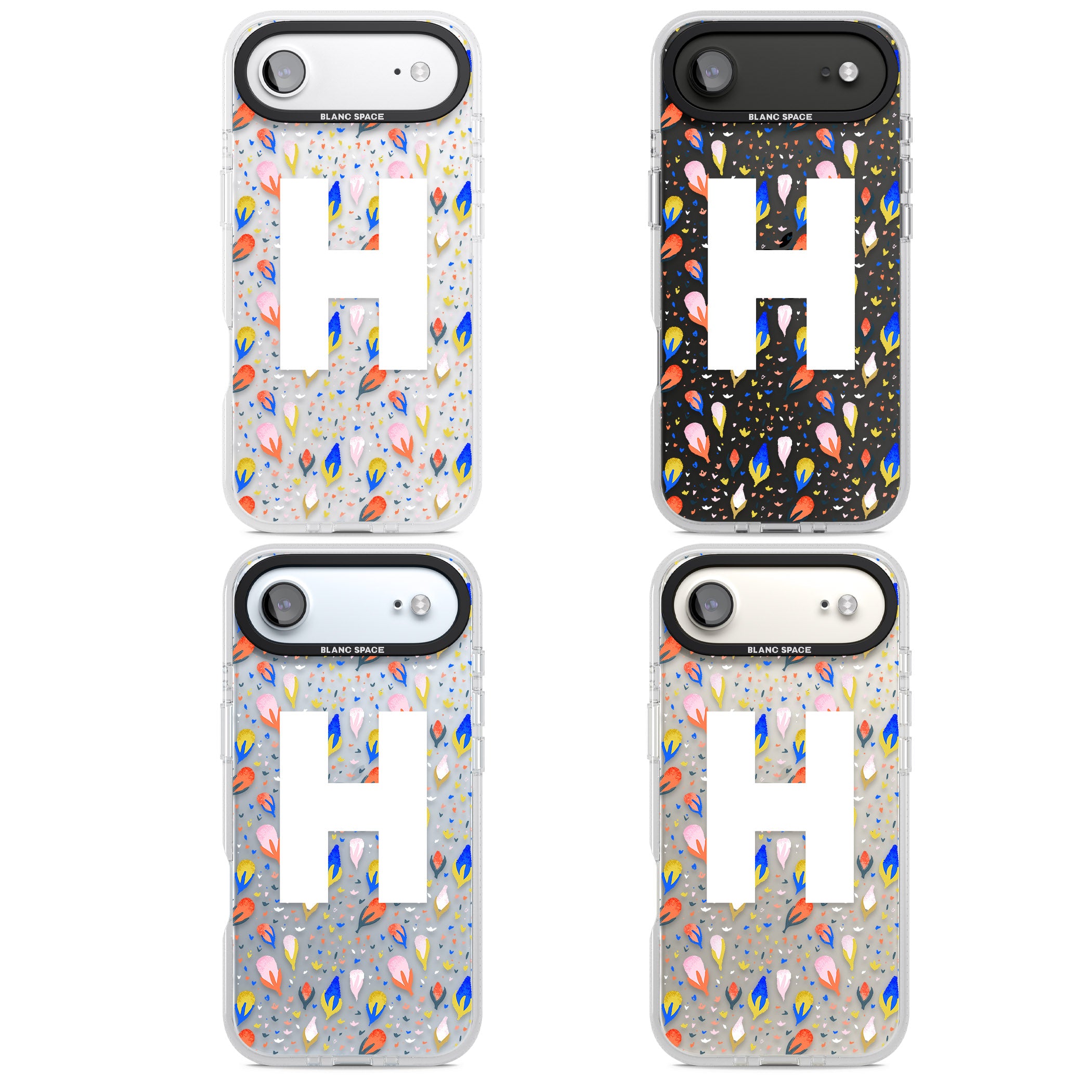 Personalised Abstract Floral Initial iPhone 17 Air Impact Air Clear Phone Case APT Impact Protection