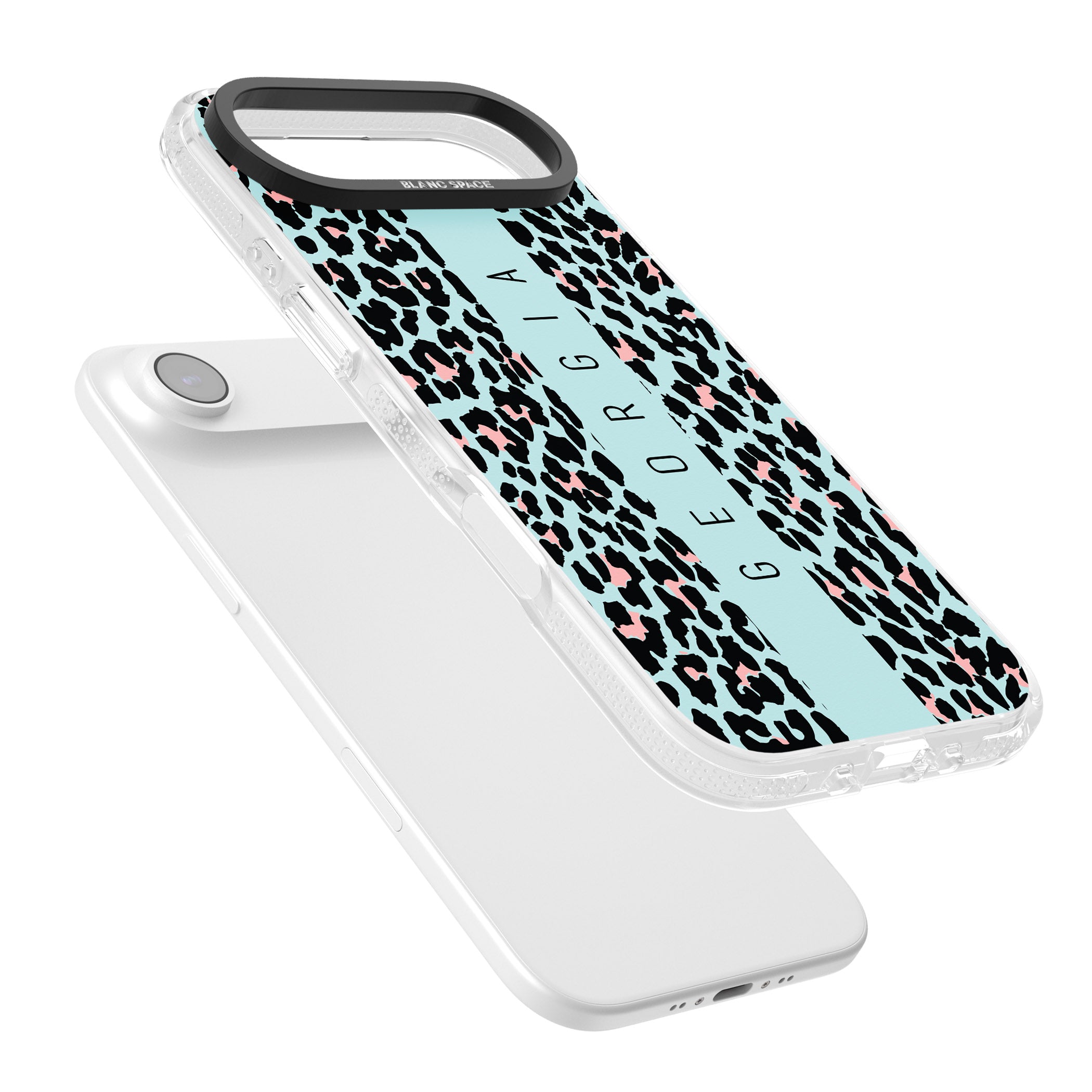 Personalised Blue Leopard iPhone 17 Air Impact Air Clear Phone Case Colours