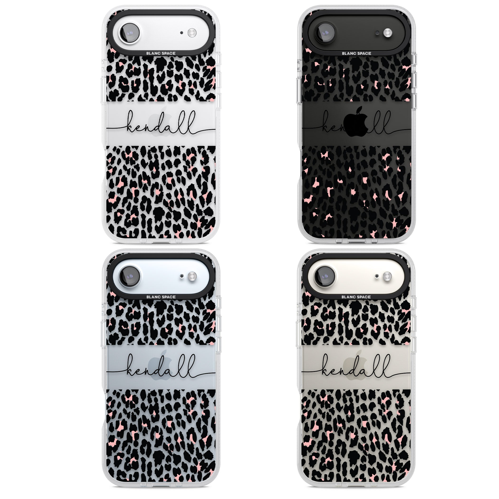 Personalised Cursive Leopard Spots iPhone 17 Air Impact Air Clear Phone Case APT Impact Protection
