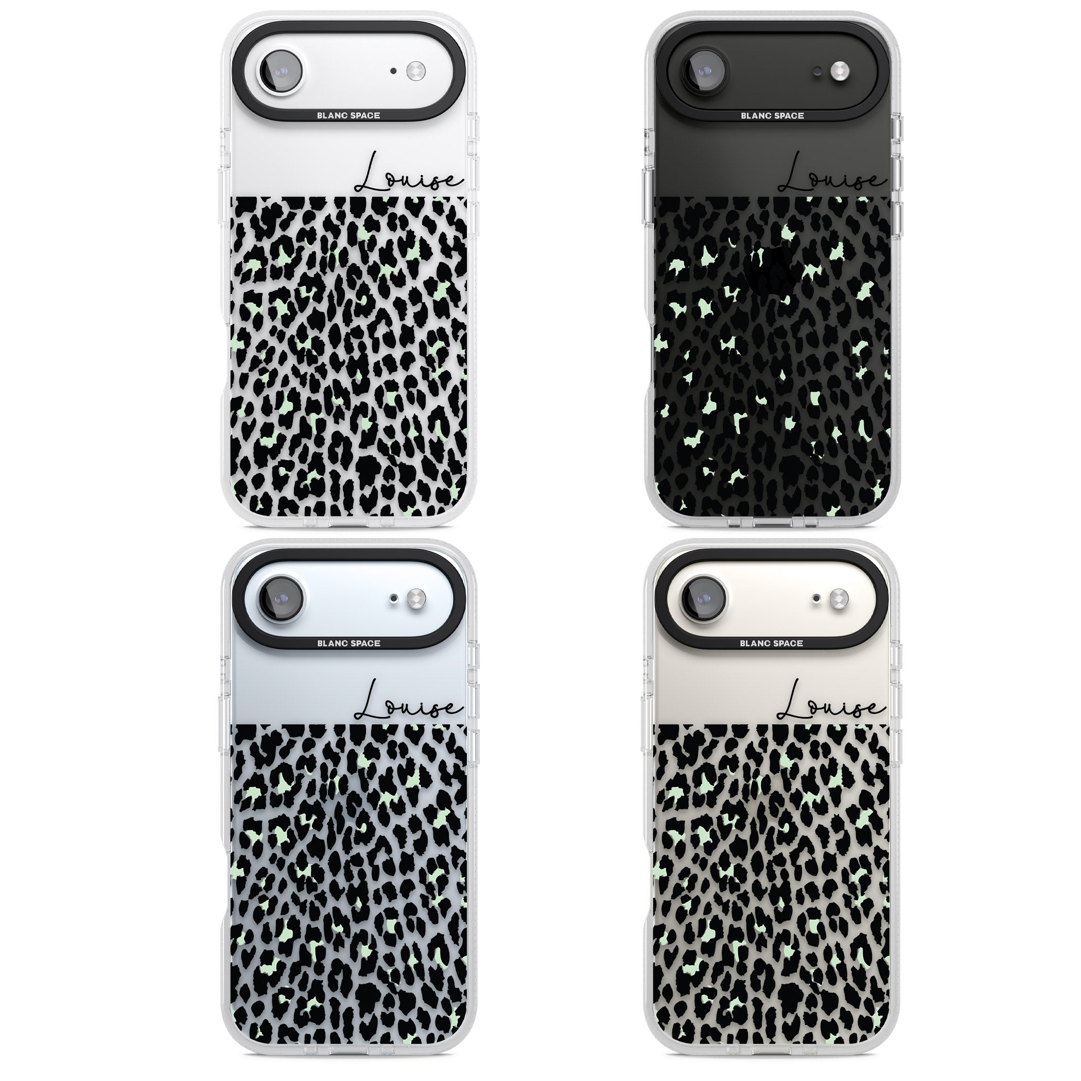 Personalised Seafoam Leopard iPhone 17 Air Impact Air Clear Phone Case APT Impact Protection