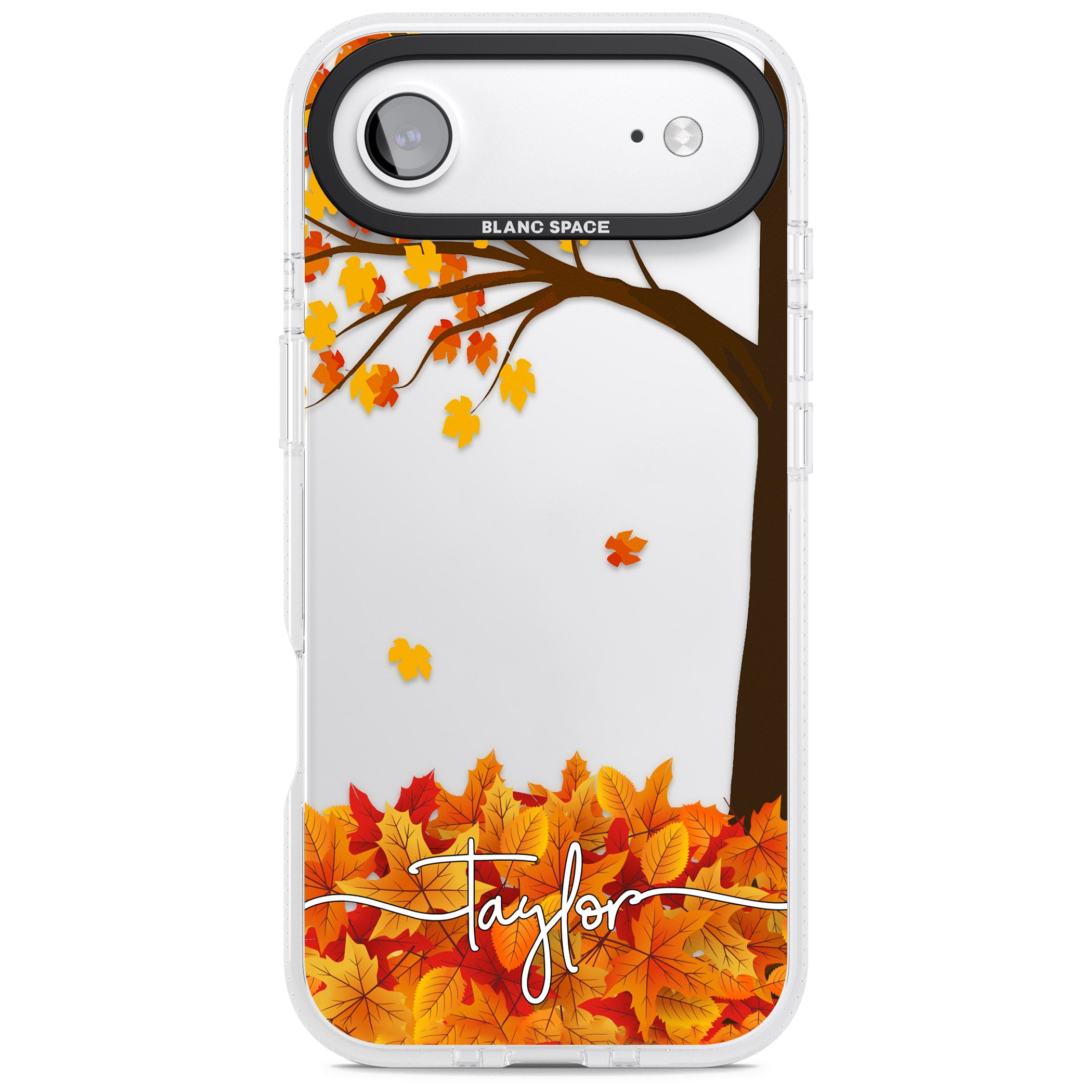 Personalised Autumn Leaves iPhone 17 Air Impact Air Clear Phone Case