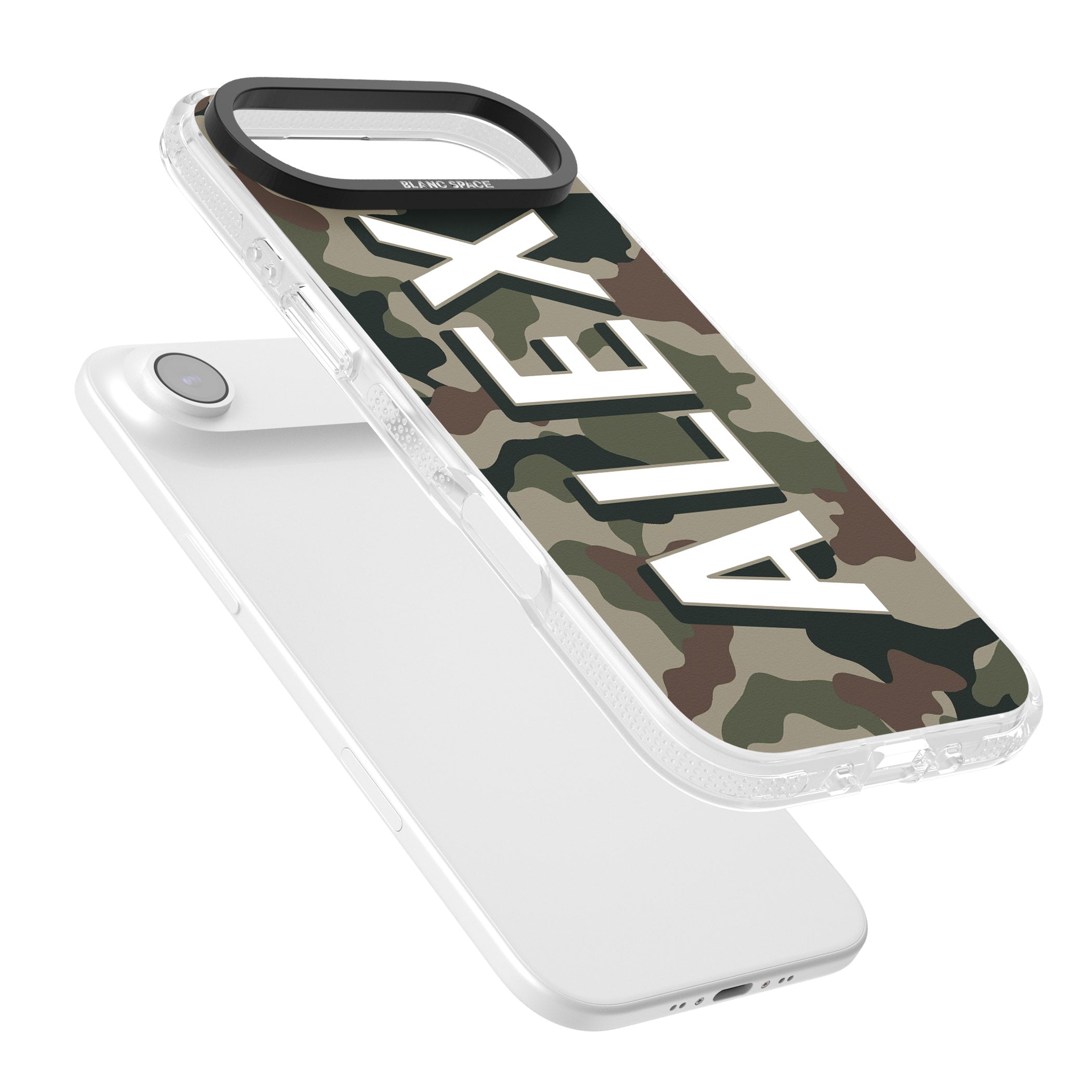 Personalised Classic Green Camo iPhone 17 Air Impact Air Clear Phone Case Colours