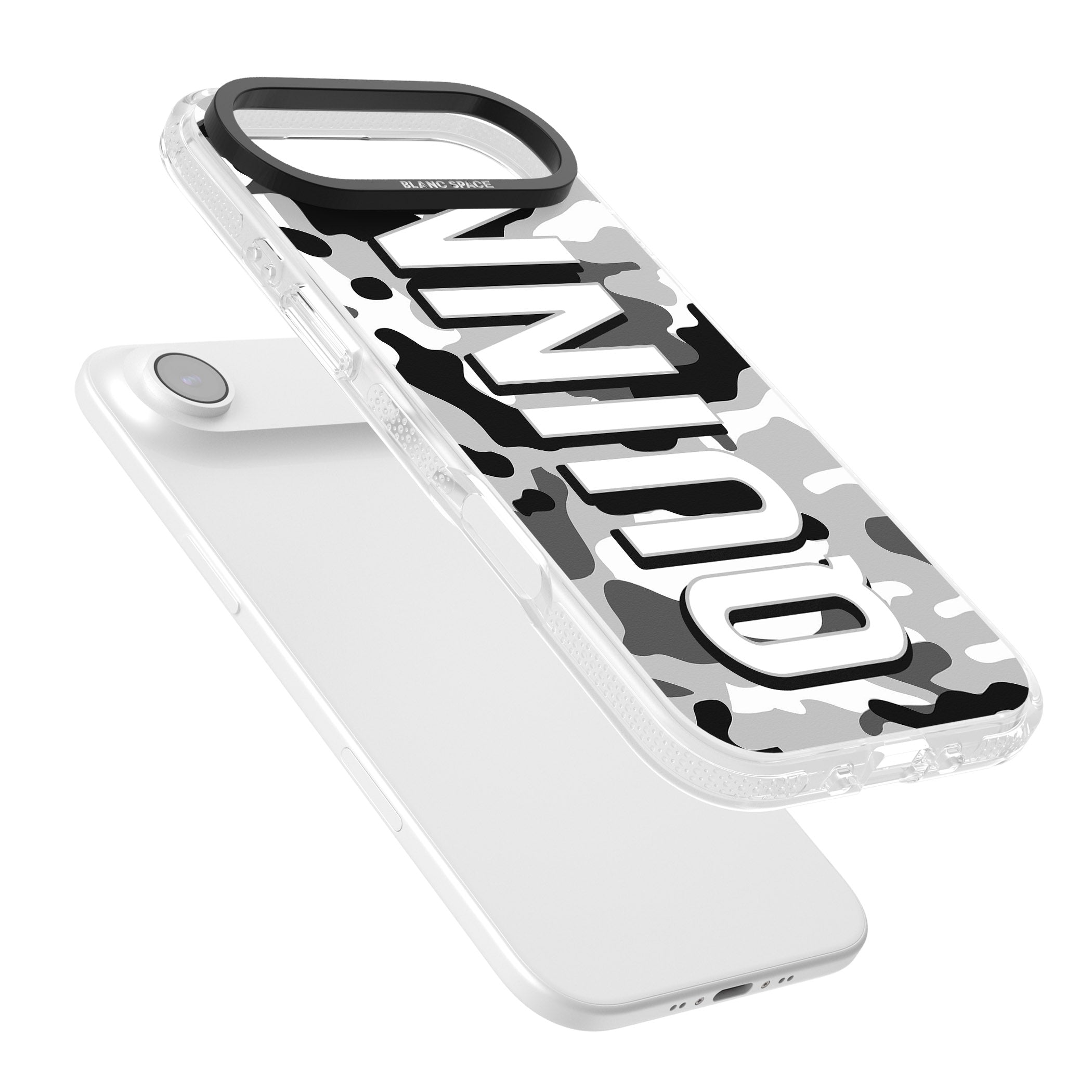 Personalised Greyscale Camo iPhone 17 Air Impact Air Clear Phone Case Colours
