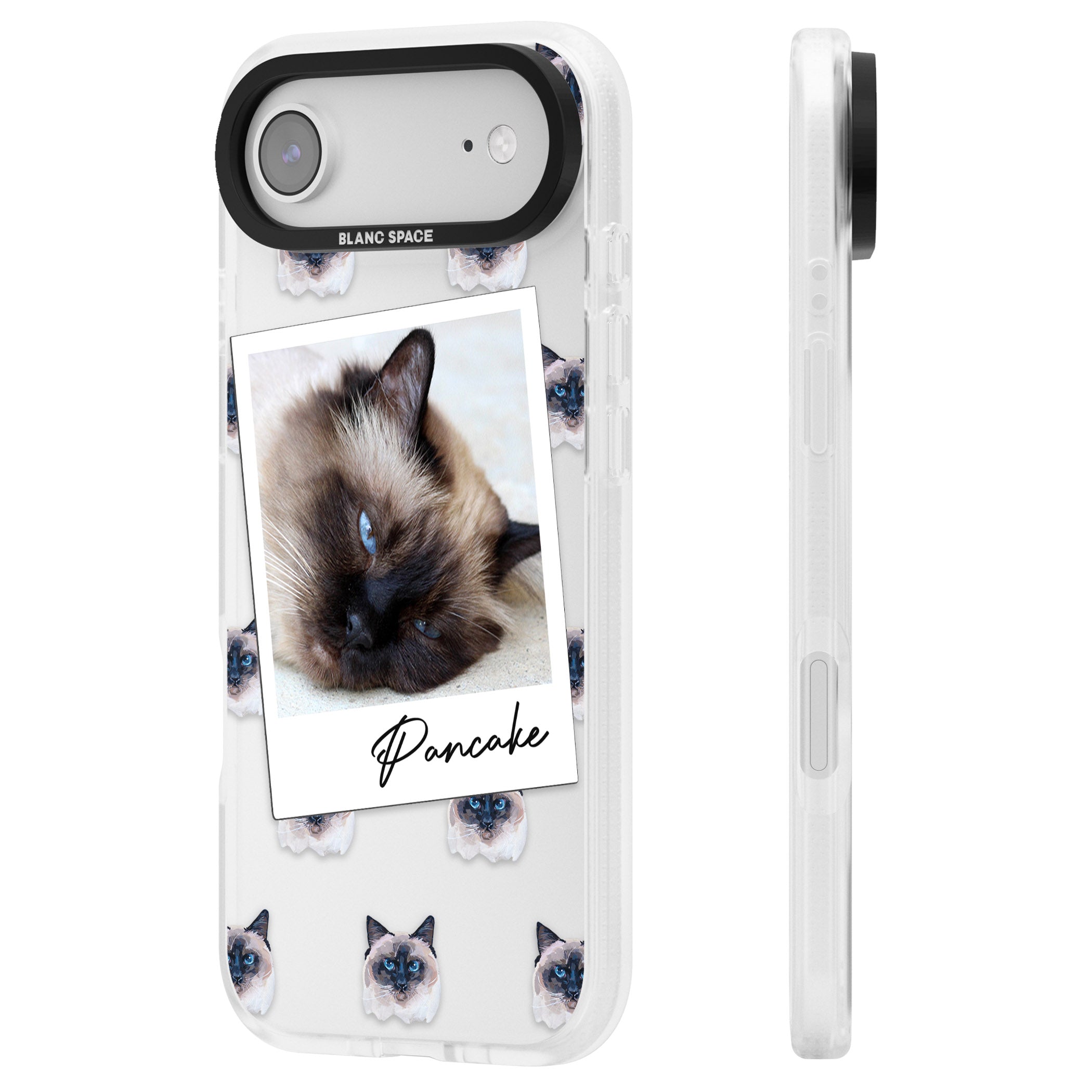 Personalised Burmese Cat Photo iPhone 17 Air Impact Air Clear Phone Case Side Profile