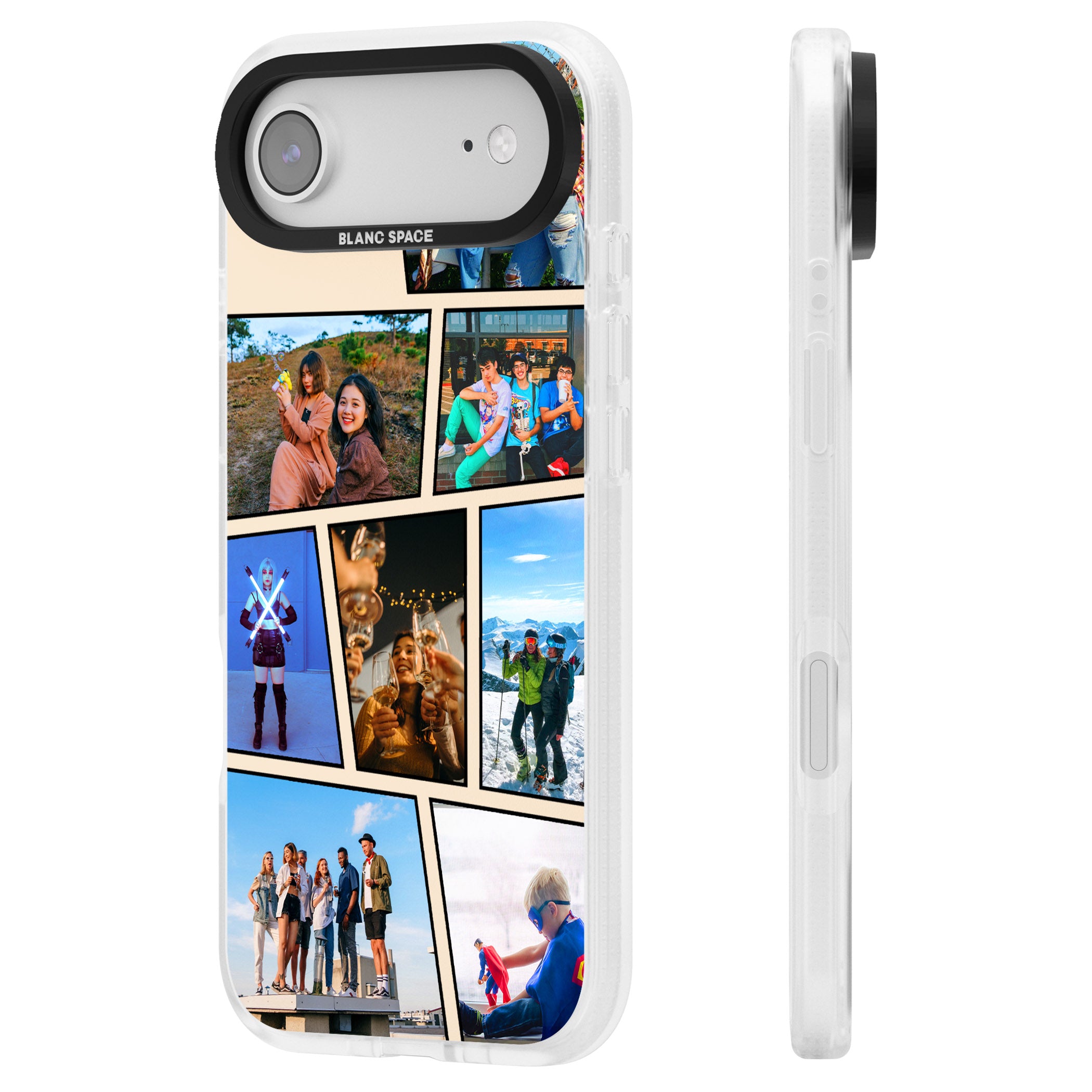 Personalised Comic Strip Photo iPhone 17 Air Impact Air Clear Phone Case Side Profile