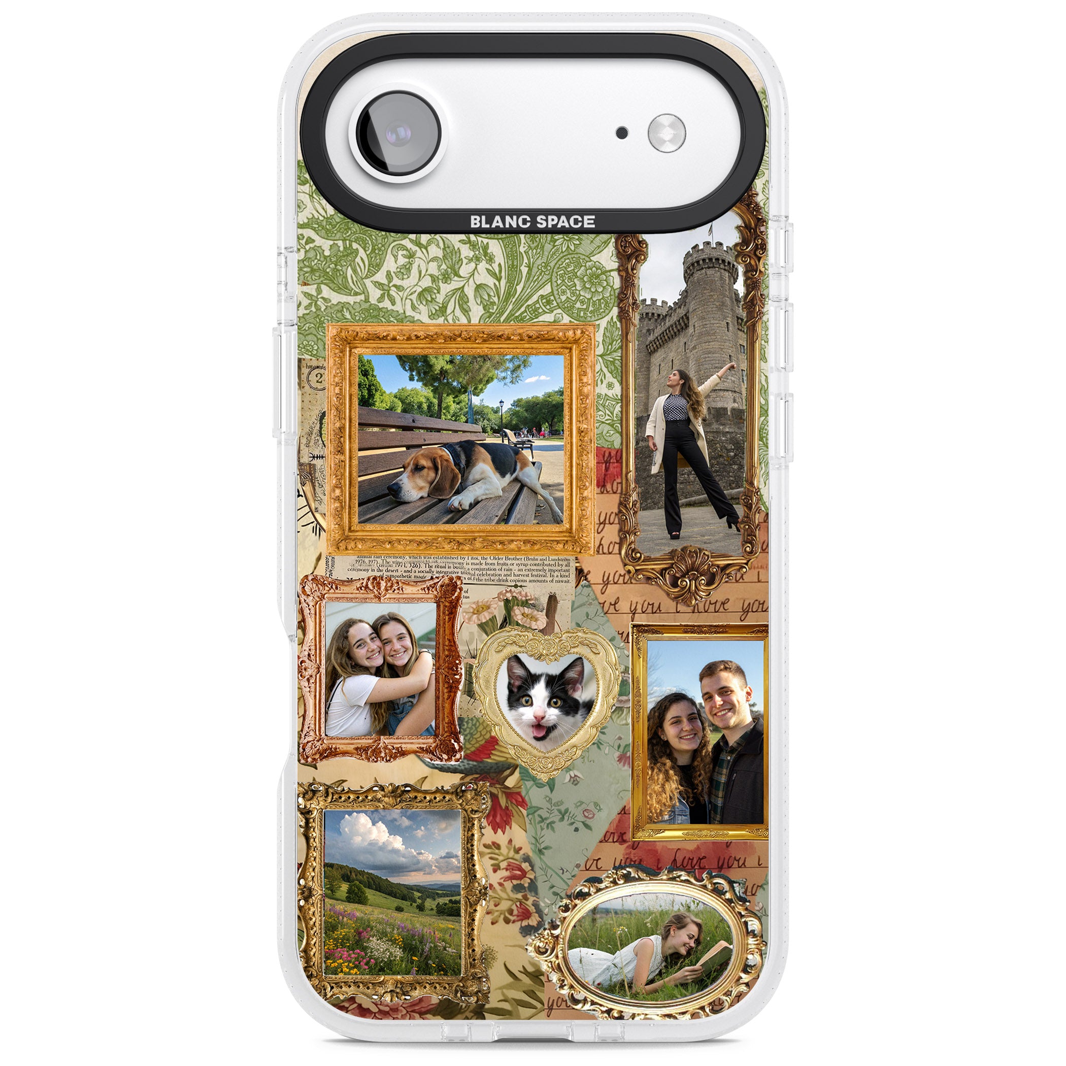 Personalised Vintage Frame Collage iPhone 17 Air Impact Air Clear Phone Case
