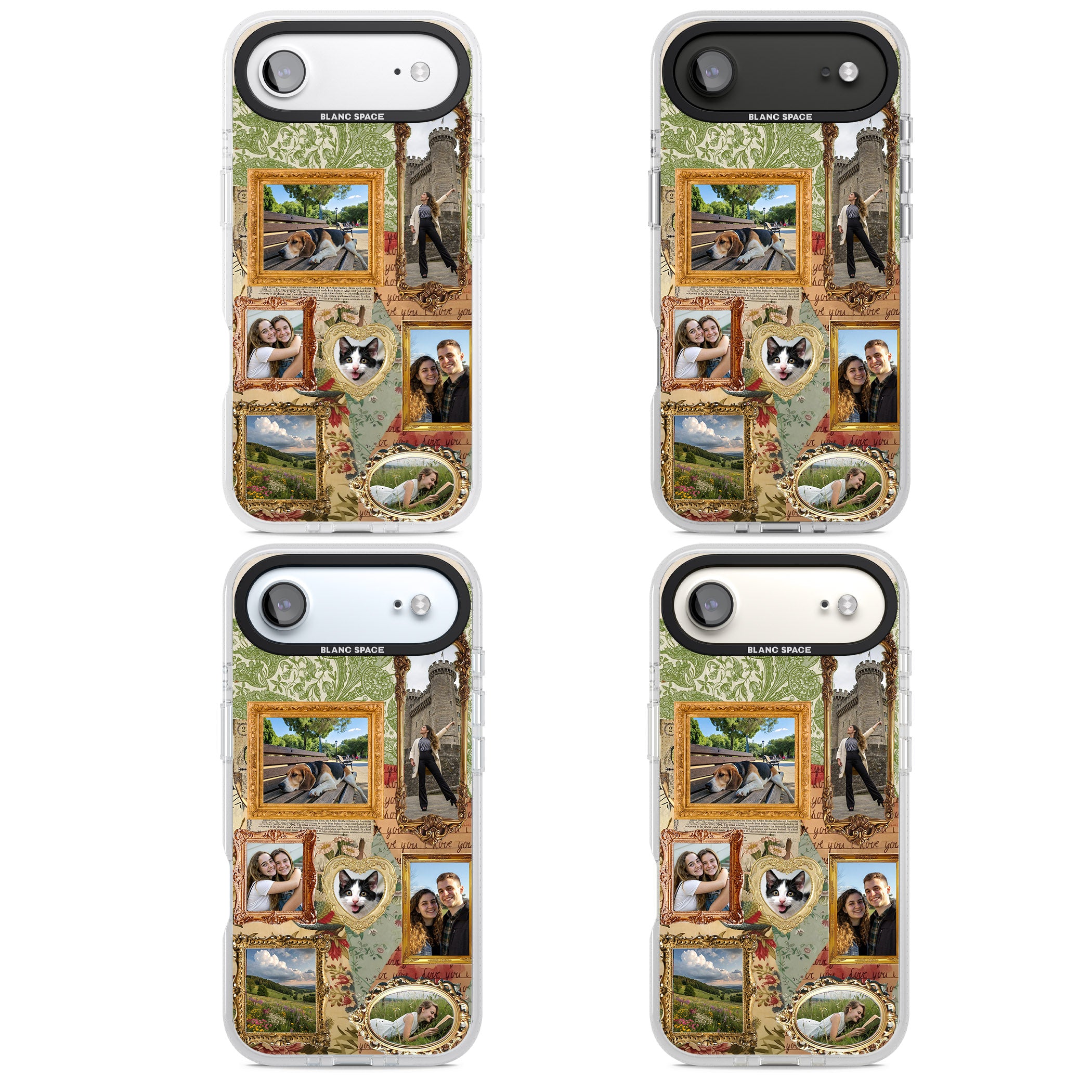 Personalised Vintage Frame Collage iPhone 17 Air Impact Air Clear Phone Case APT Impact Protection