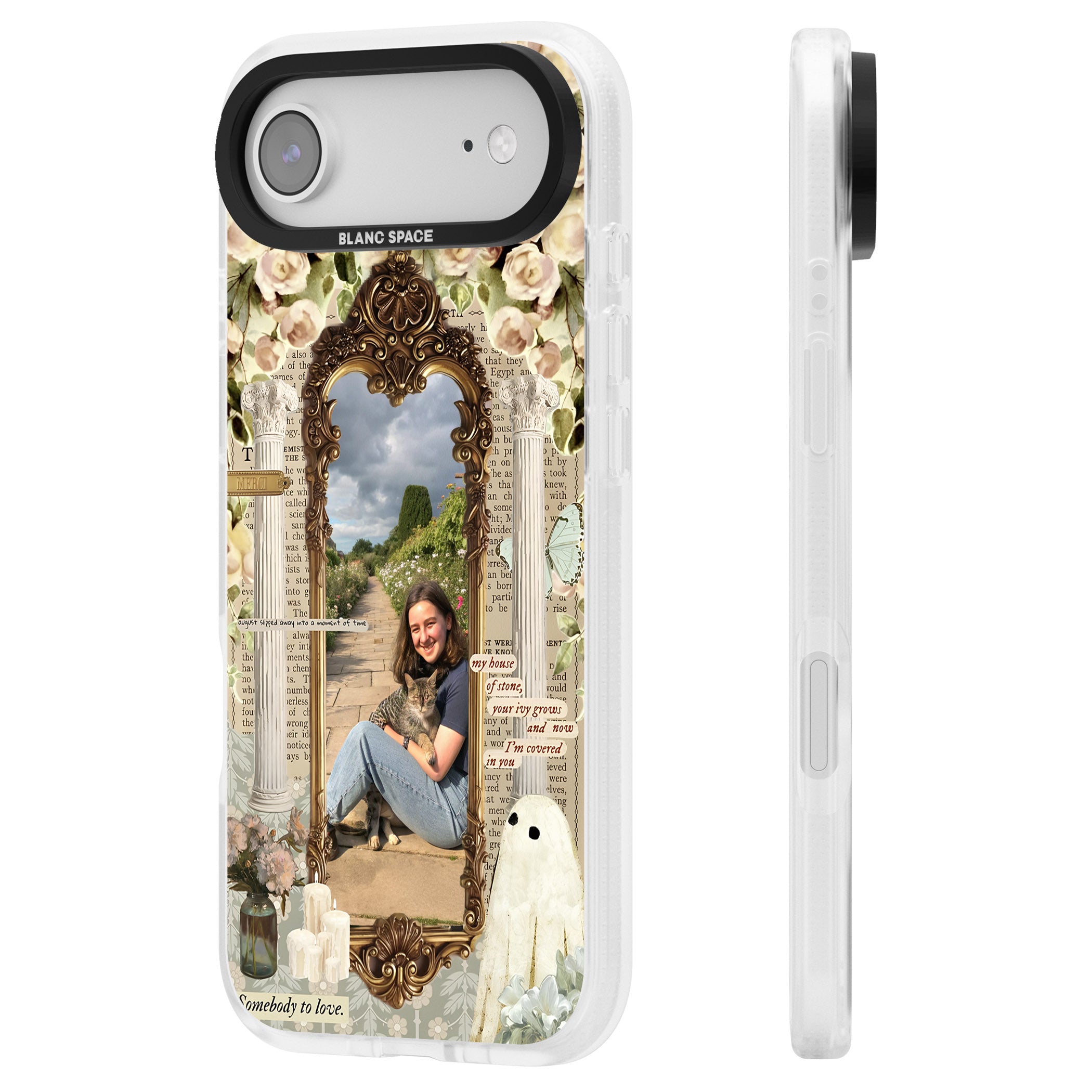 Personalised Soft Vintage Frame iPhone 17 Air Impact Air Clear Phone Case Side Profile