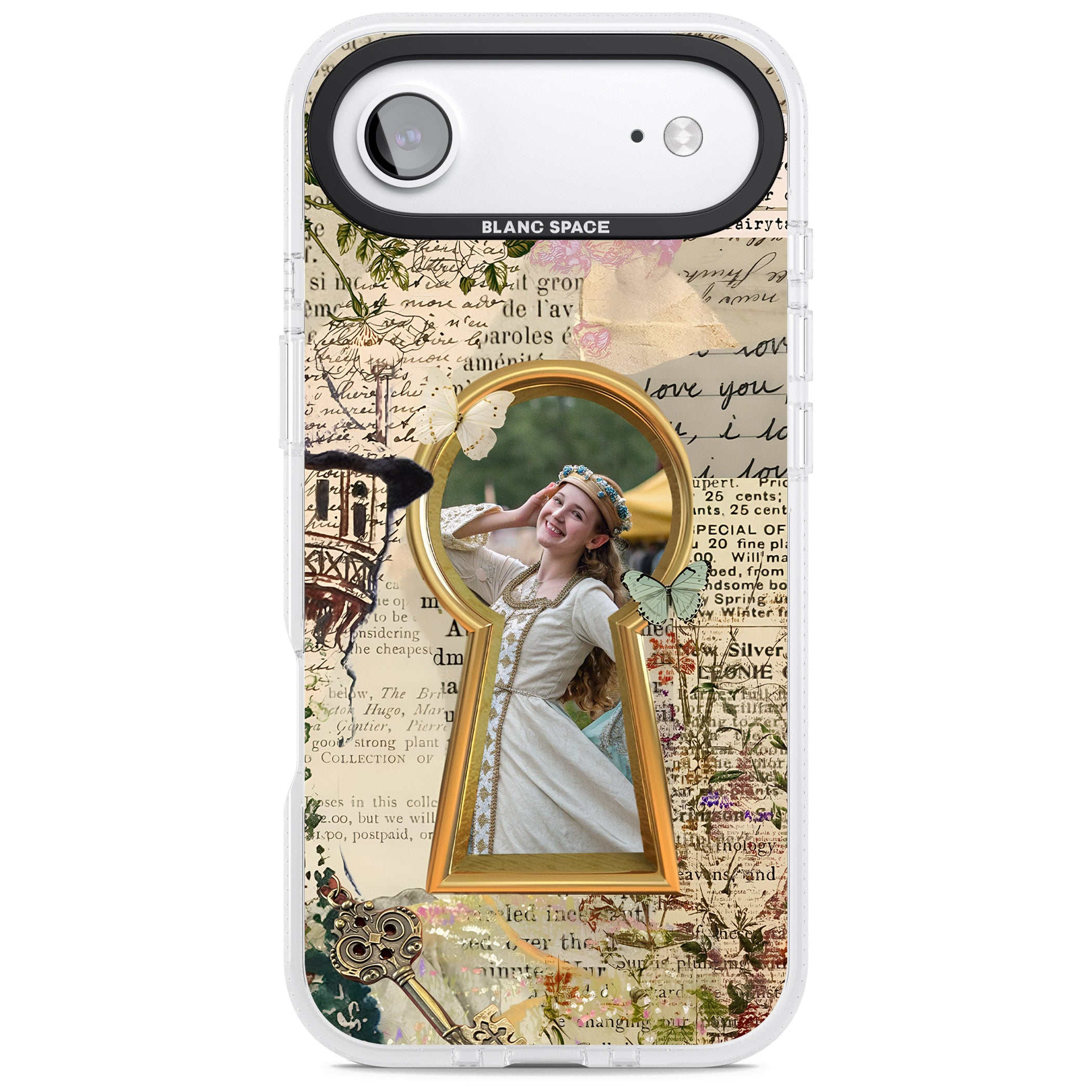 Personalised Bookpage Keyhole Frame iPhone 17 Air Impact Air Clear Phone Case