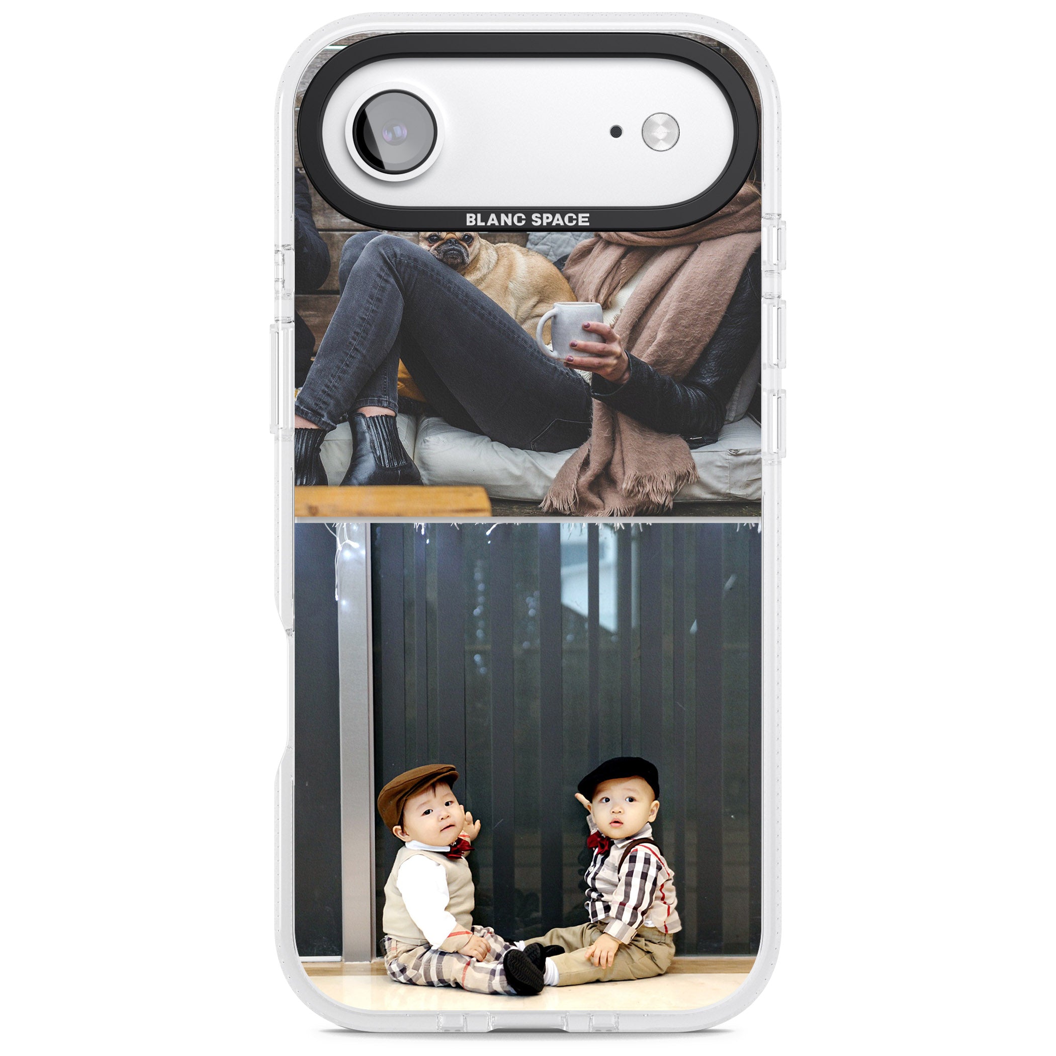 Personalised 2 Photo Grid iPhone 17 Air Impact Air Clear Phone Case
