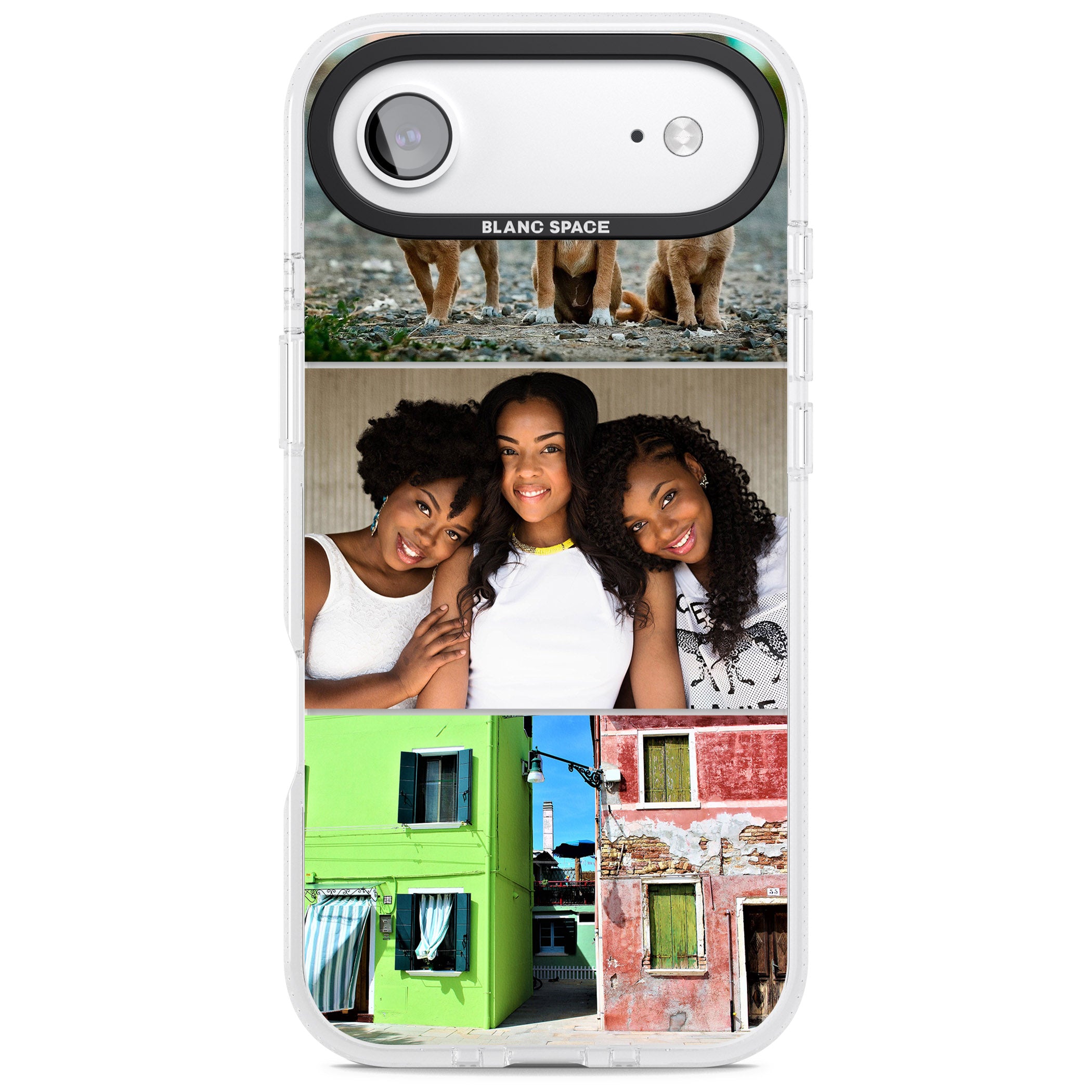 Personalised 3 Photo Grid iPhone 17 Air Impact Air Clear Phone Case