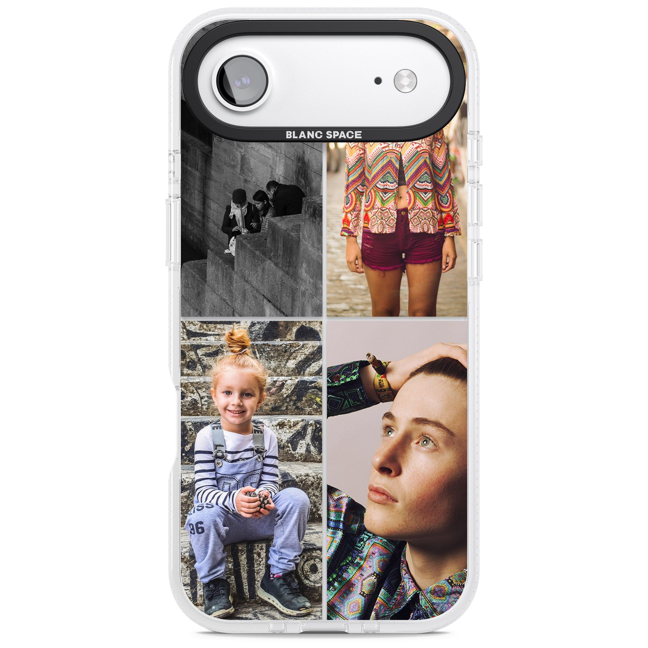 Personalised 4 Photo Grid iPhone 17 Air Impact Air Clear Phone Case