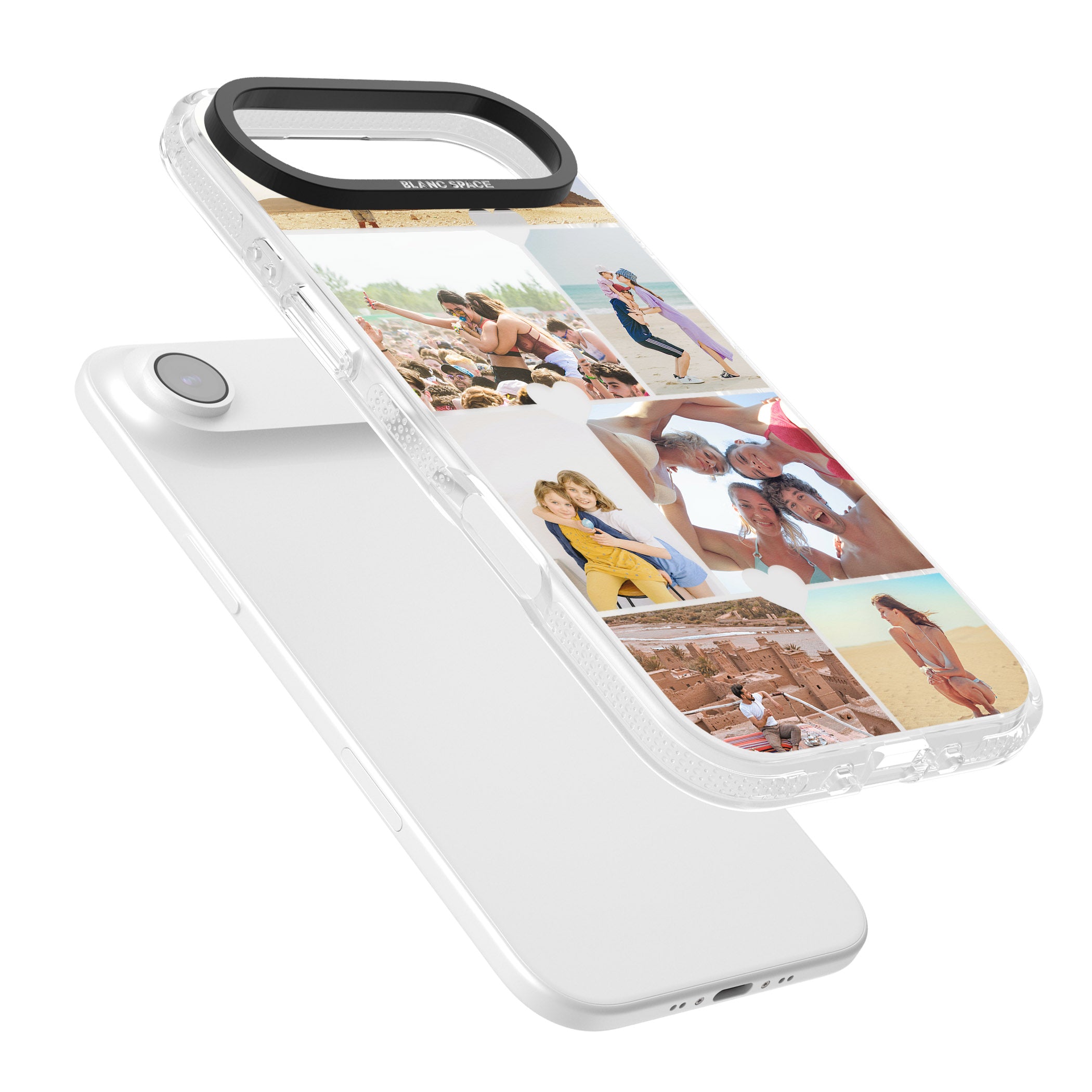 Personalised Heart Photo Grid iPhone 17 Air Impact Air Clear Phone Case Colours