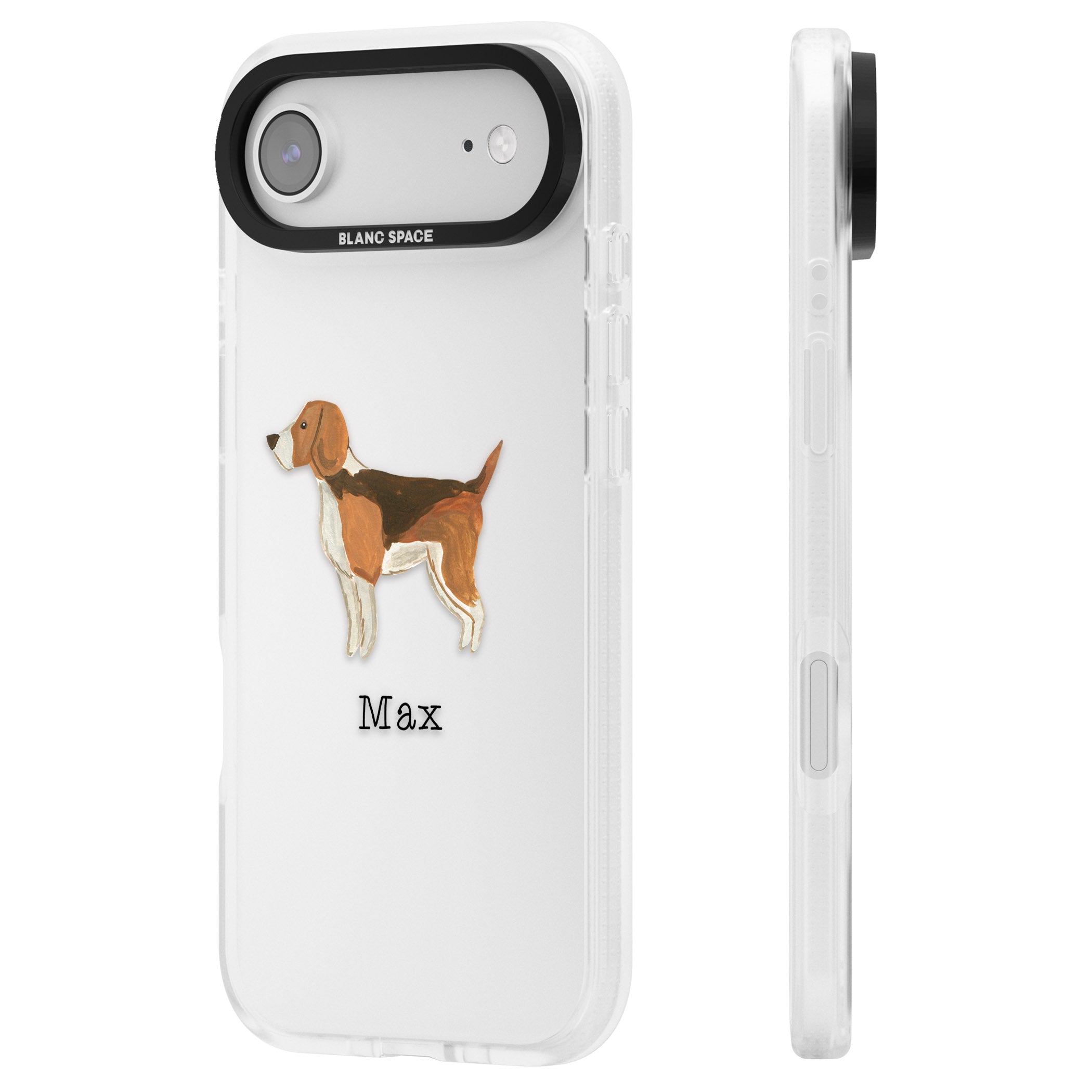Personalised Beagle iPhone 17 Air Impact Air Clear Phone Case Side Profile