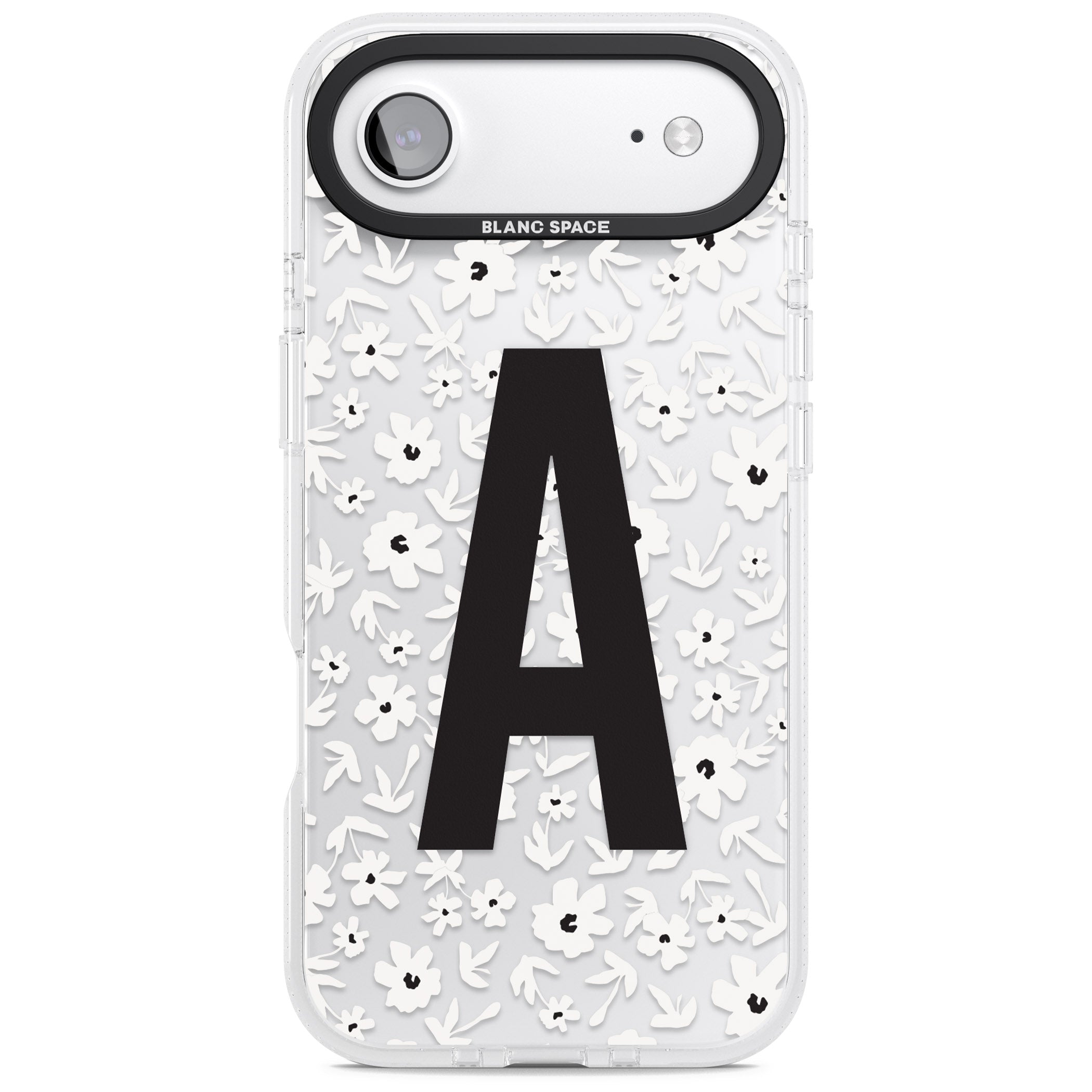 Personalised Bold Initial Floral iPhone 17 Air Impact Air Clear Phone Case