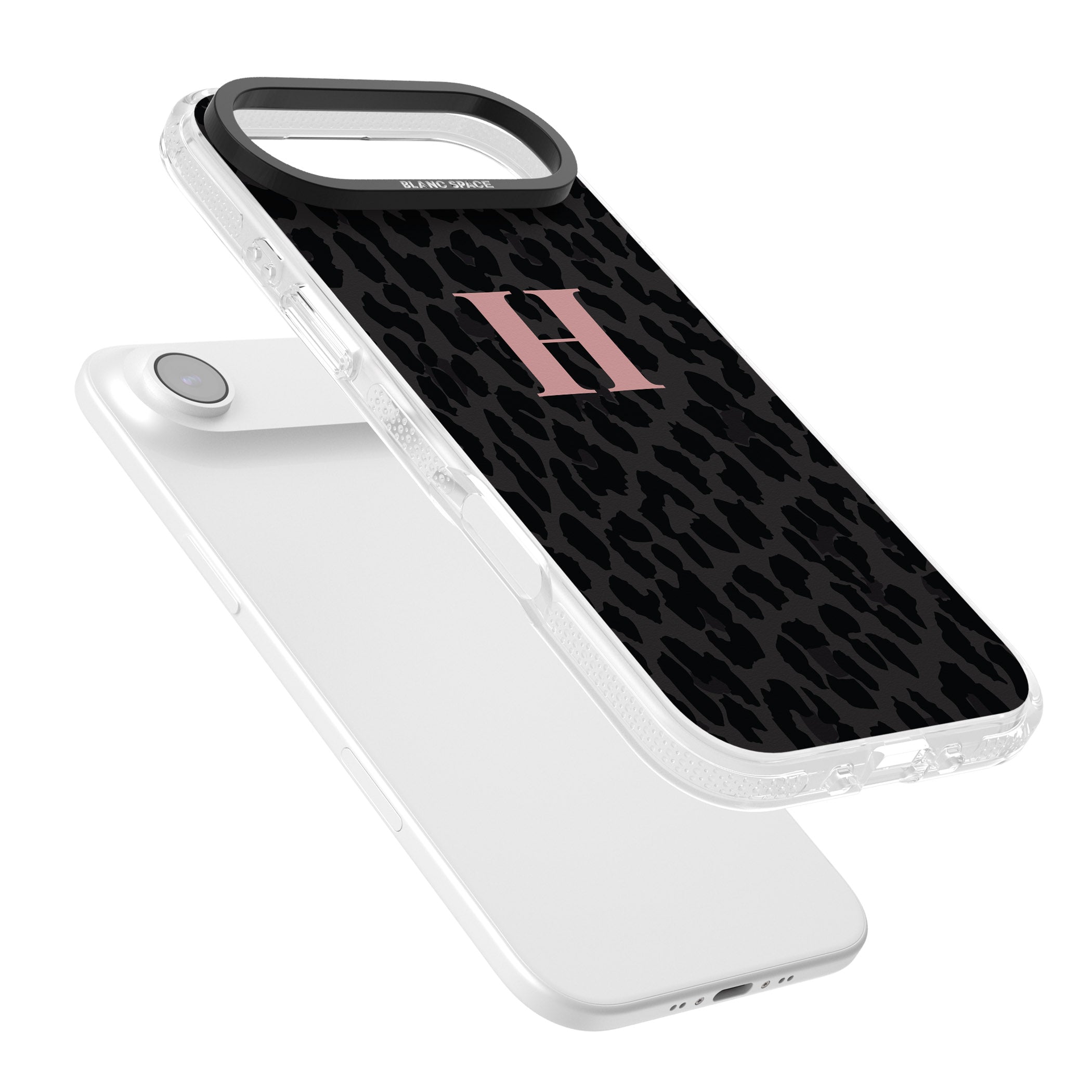 Personalised Pink Leopard Monogram iPhone 17 Air Impact Air Clear Phone Case Colours