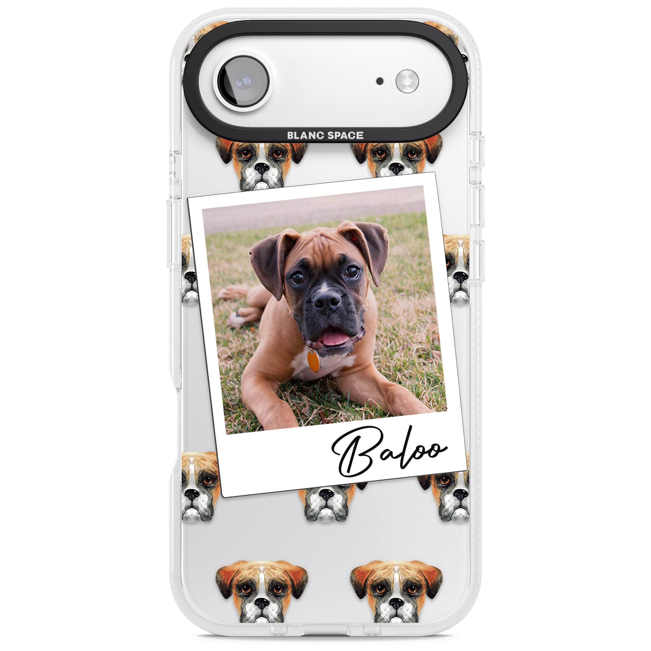 Personalised Boxer Instant Camera Photo iPhone 17 Air Impact Air Clear Phone Case