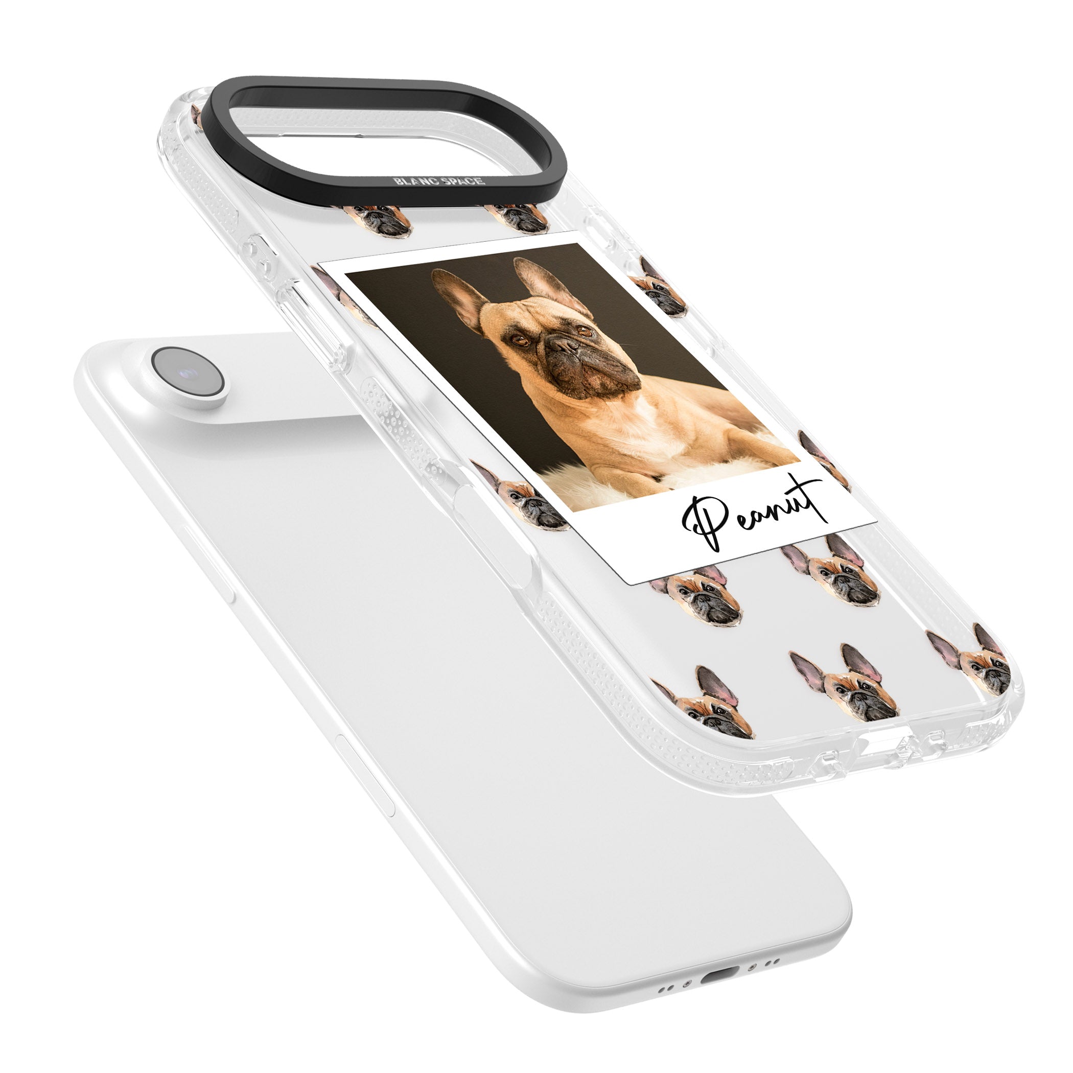 Personalised Tan French Bulldog Instant Camera Photo iPhone 17 Air Impact Air Clear Phone Case Colours