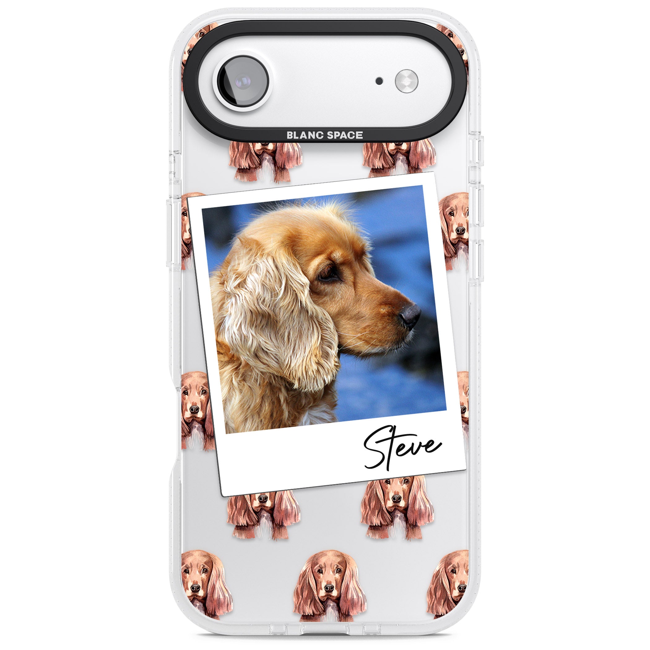 Personalised Cocker Spaniel Instant Camera Photo iPhone 17 Air Impact Air Clear Phone Case