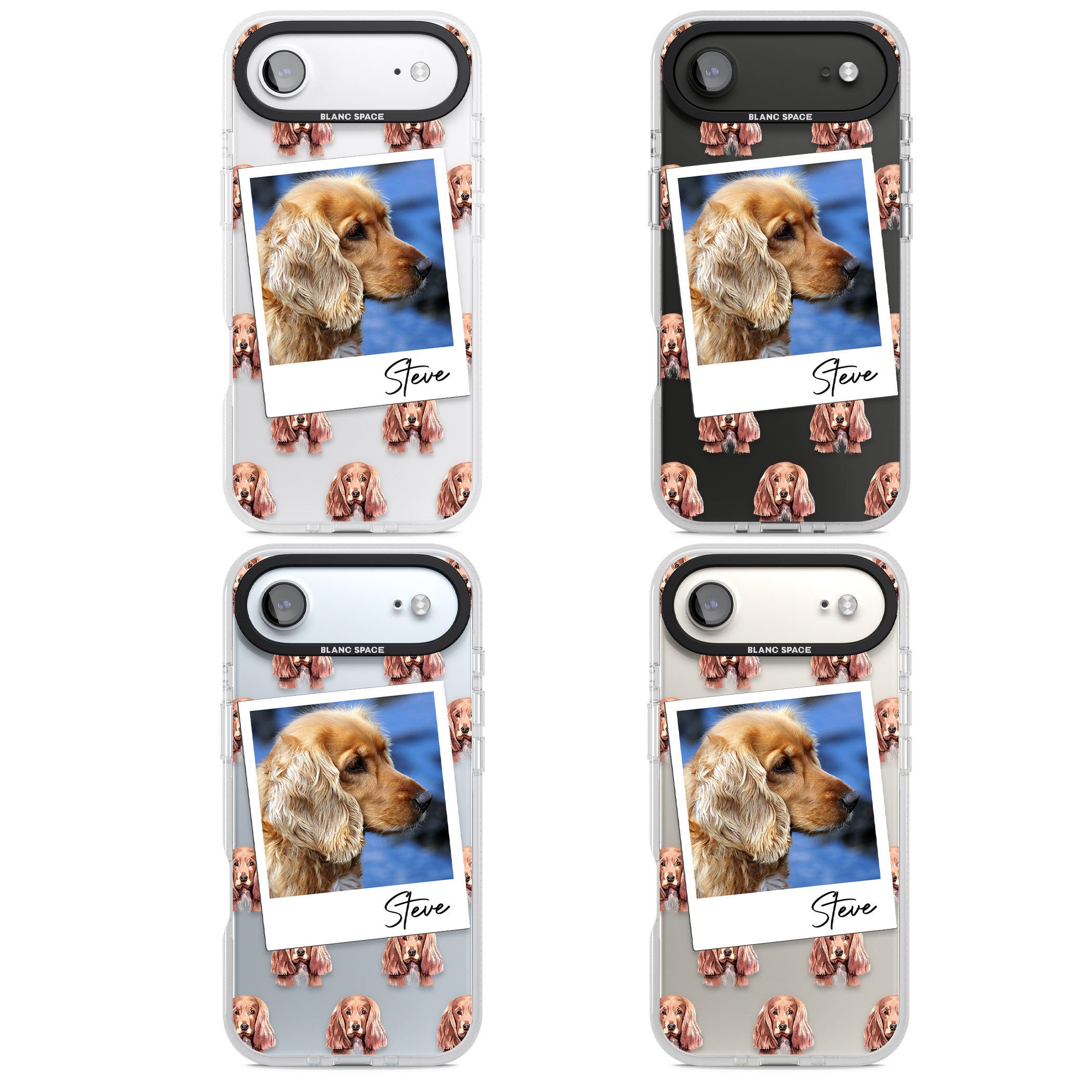 Personalised Cocker Spaniel Instant Camera Photo iPhone 17 Air Impact Air Clear Phone Case APT Impact Protection
