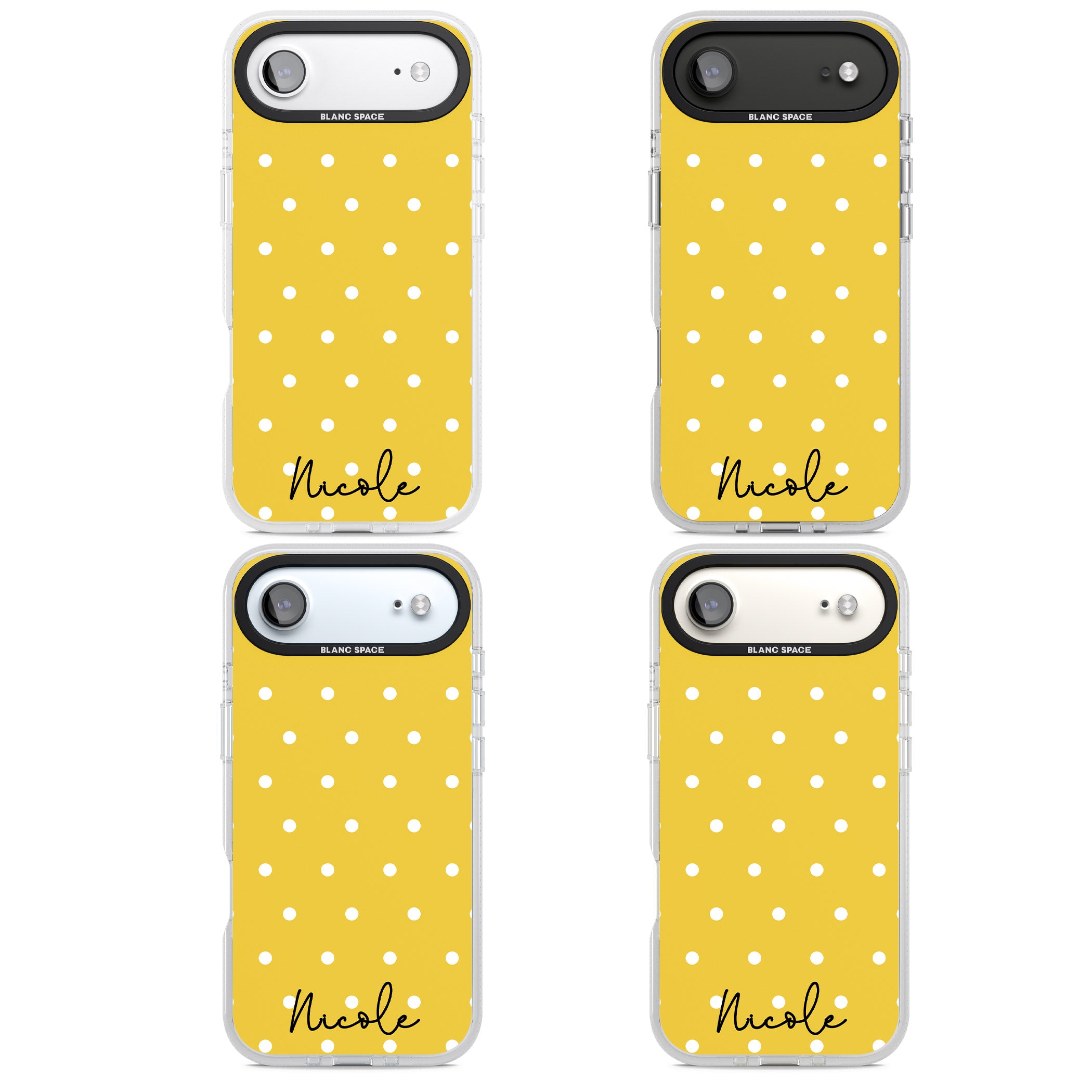 Personalised Yellow Polka Dot iPhone 17 Air Impact Air Clear Phone Case APT Impact Protection