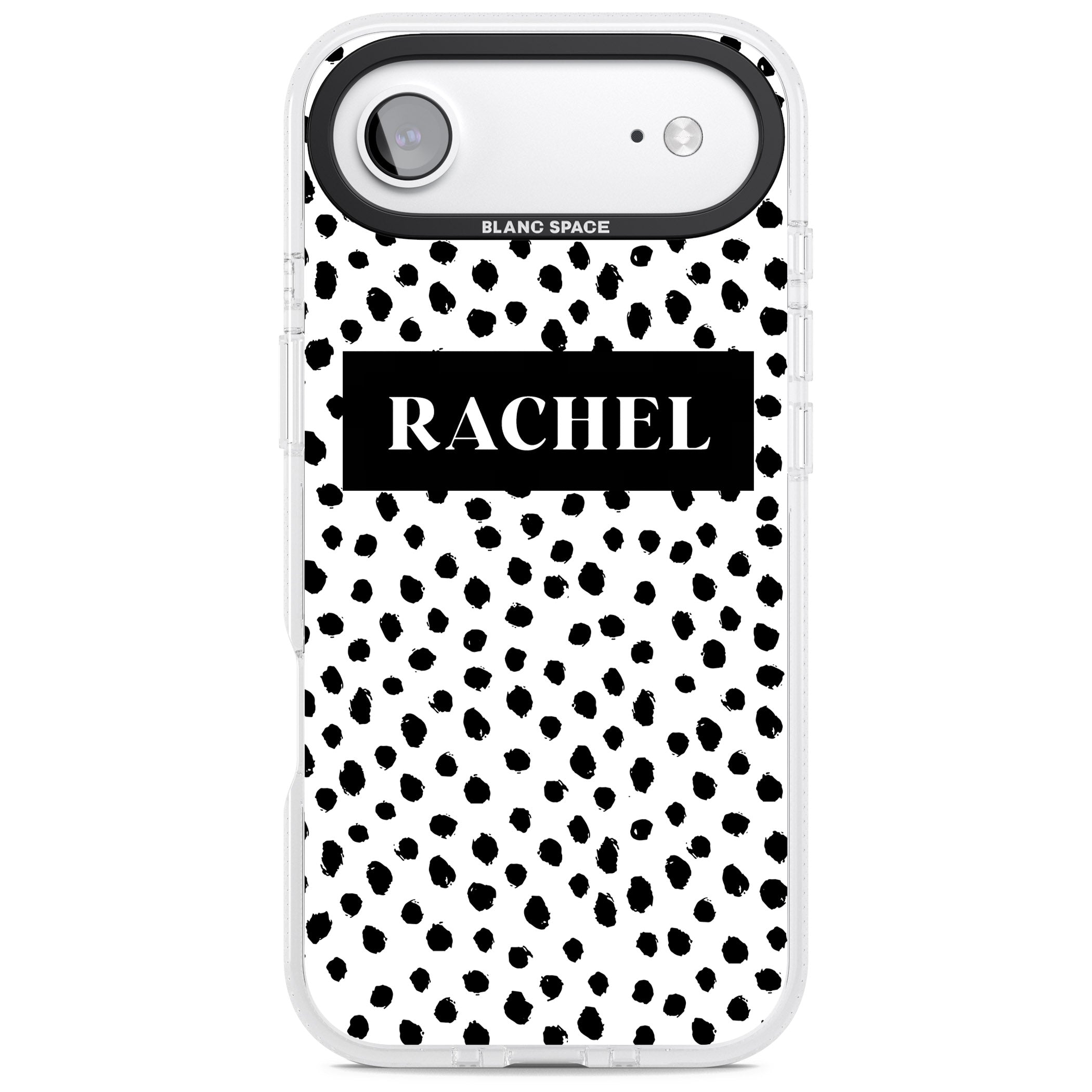 Personalised Black Dots iPhone 17 Air Impact Air Clear Phone Case