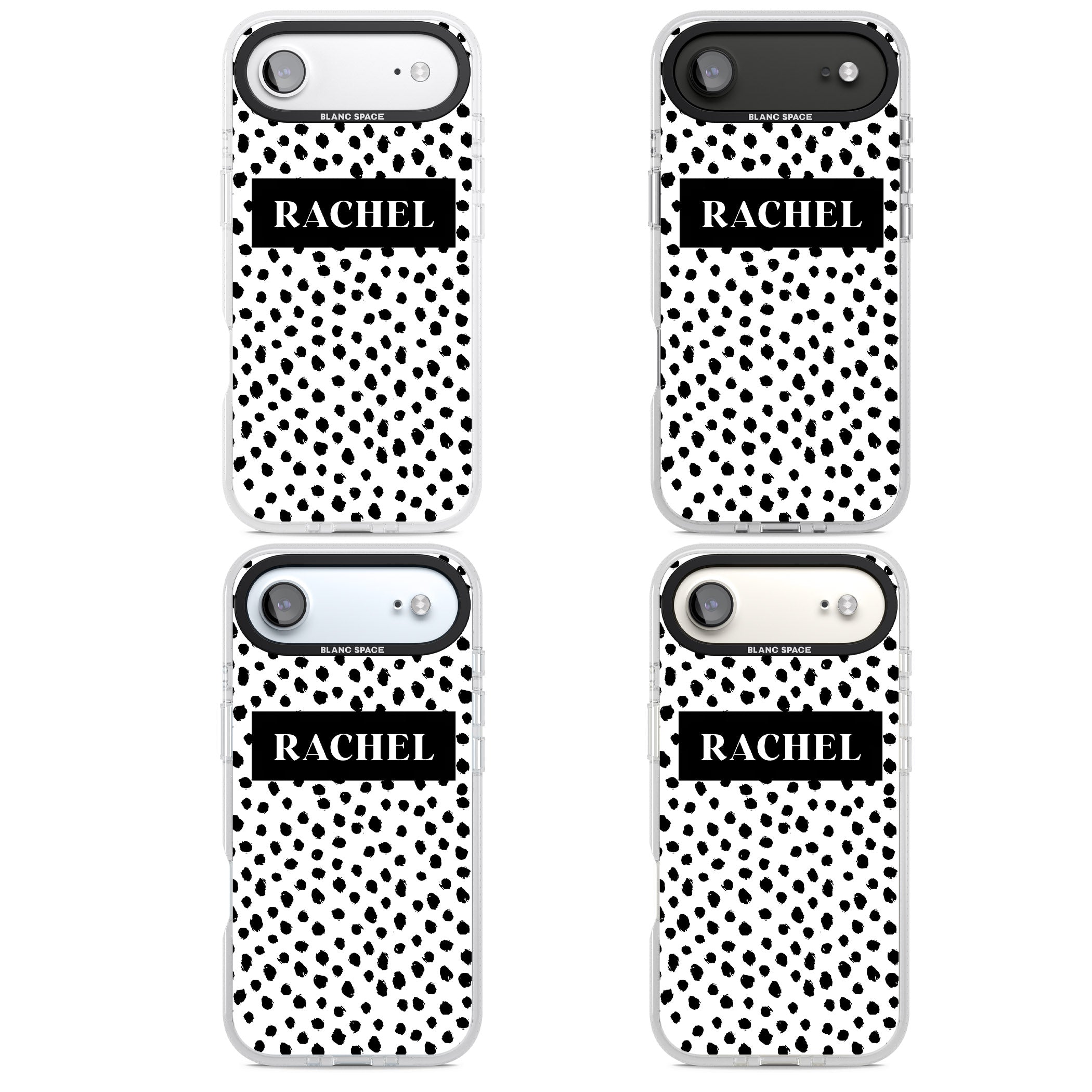 Personalised Black Dots iPhone 17 Air Impact Air Clear Phone Case APT Impact Protection