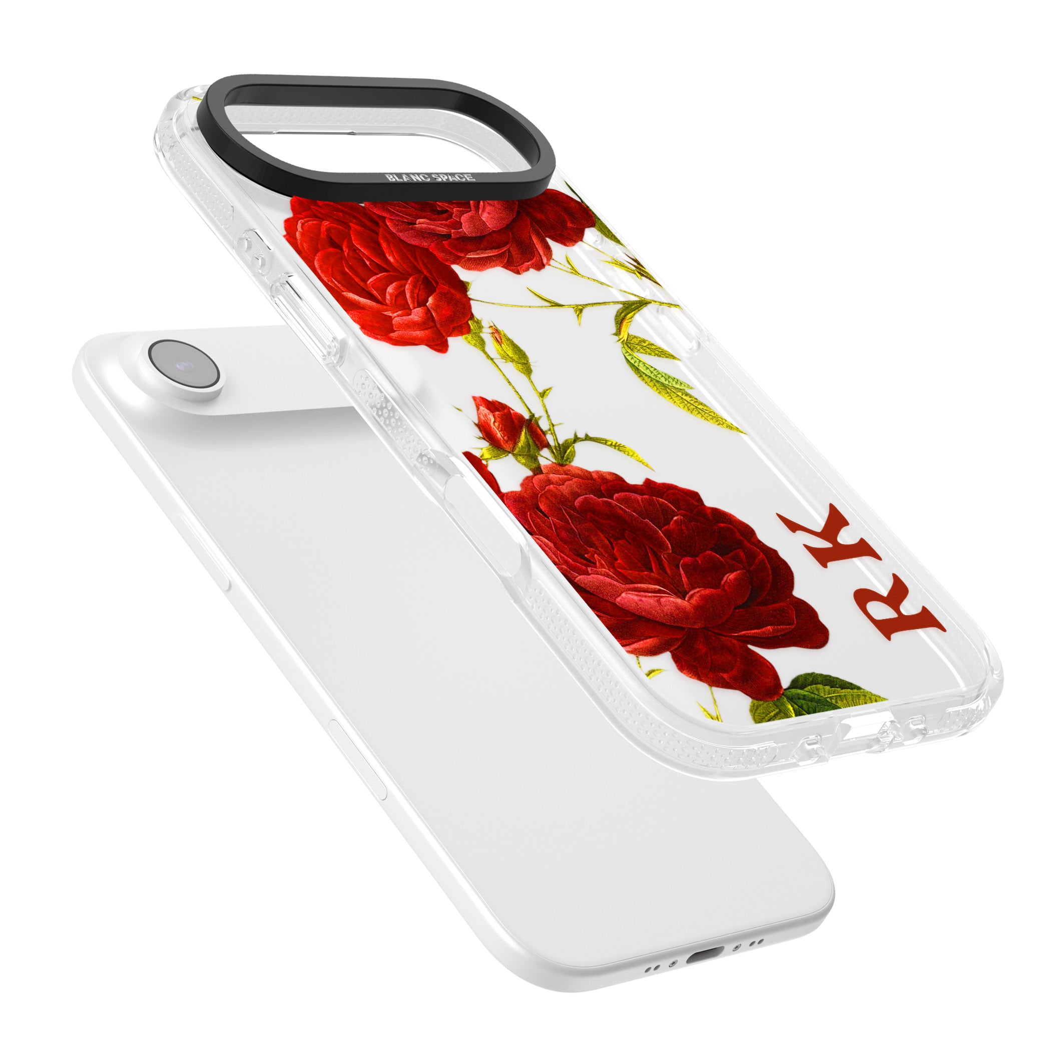 Personalised Vintage Floral Red Roses iPhone 17 Air Impact Air Clear Phone Case Colours