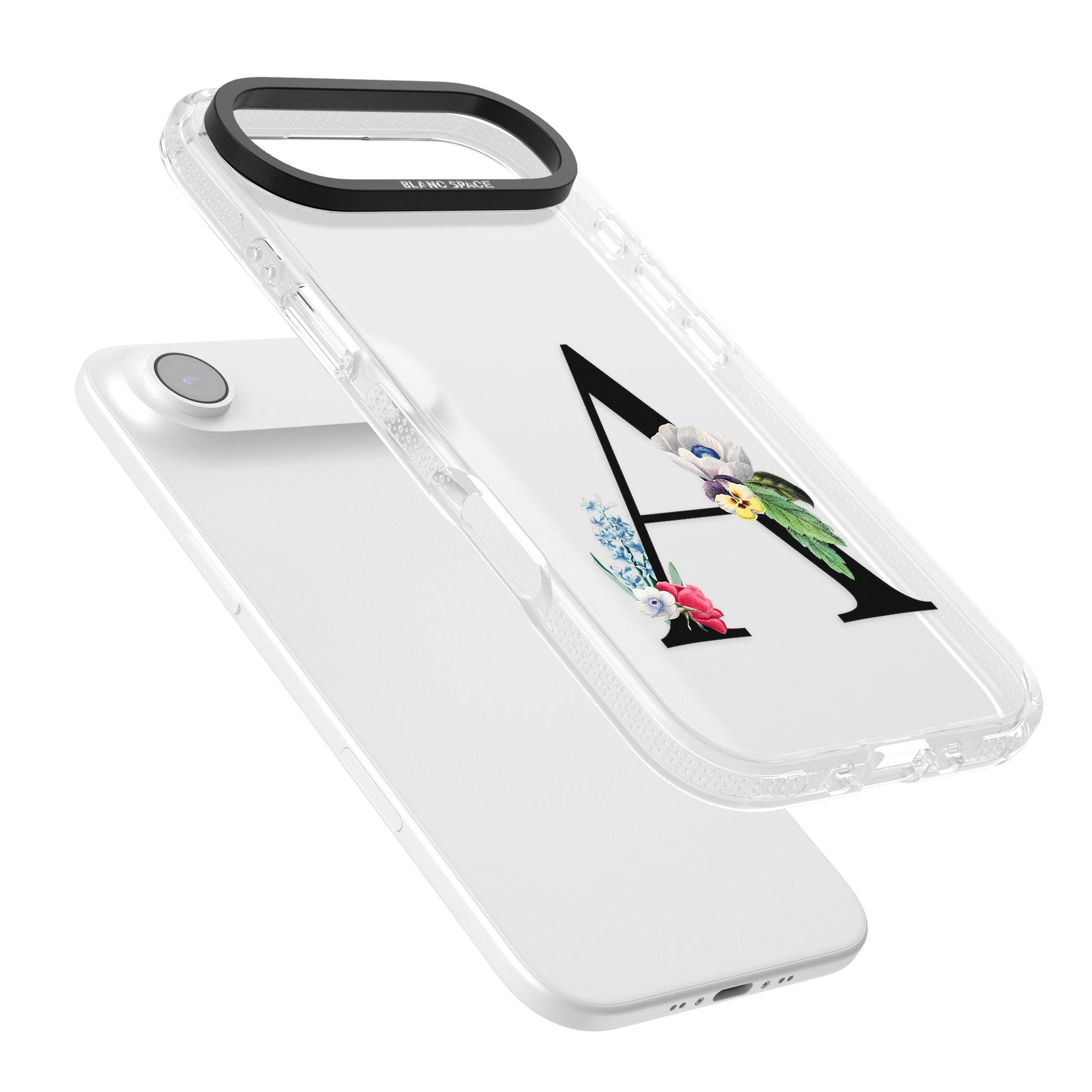 Personalised Floral Initial iPhone 17 Air Impact Air Clear Phone Case Colours