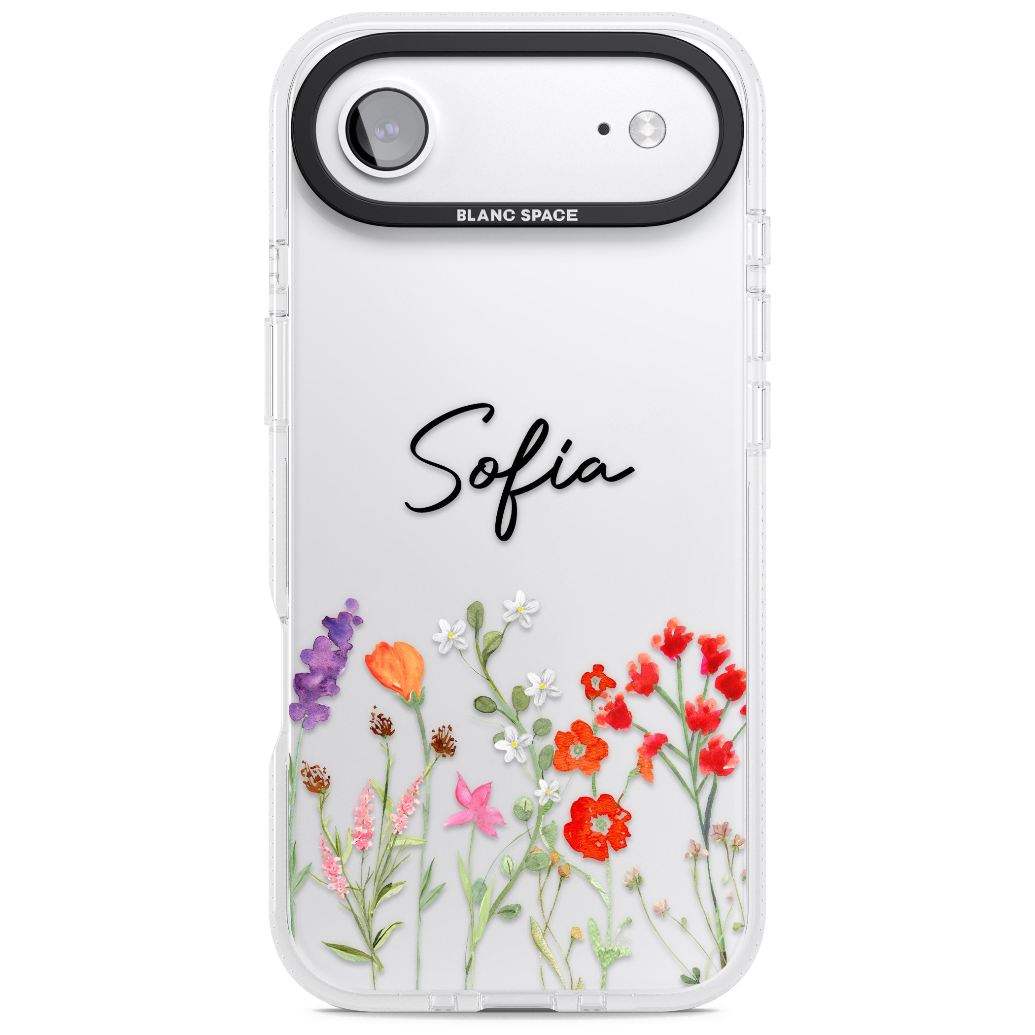 Personalised Spring Wildflowers iPhone 17 Air Impact Air Clear Phone Case