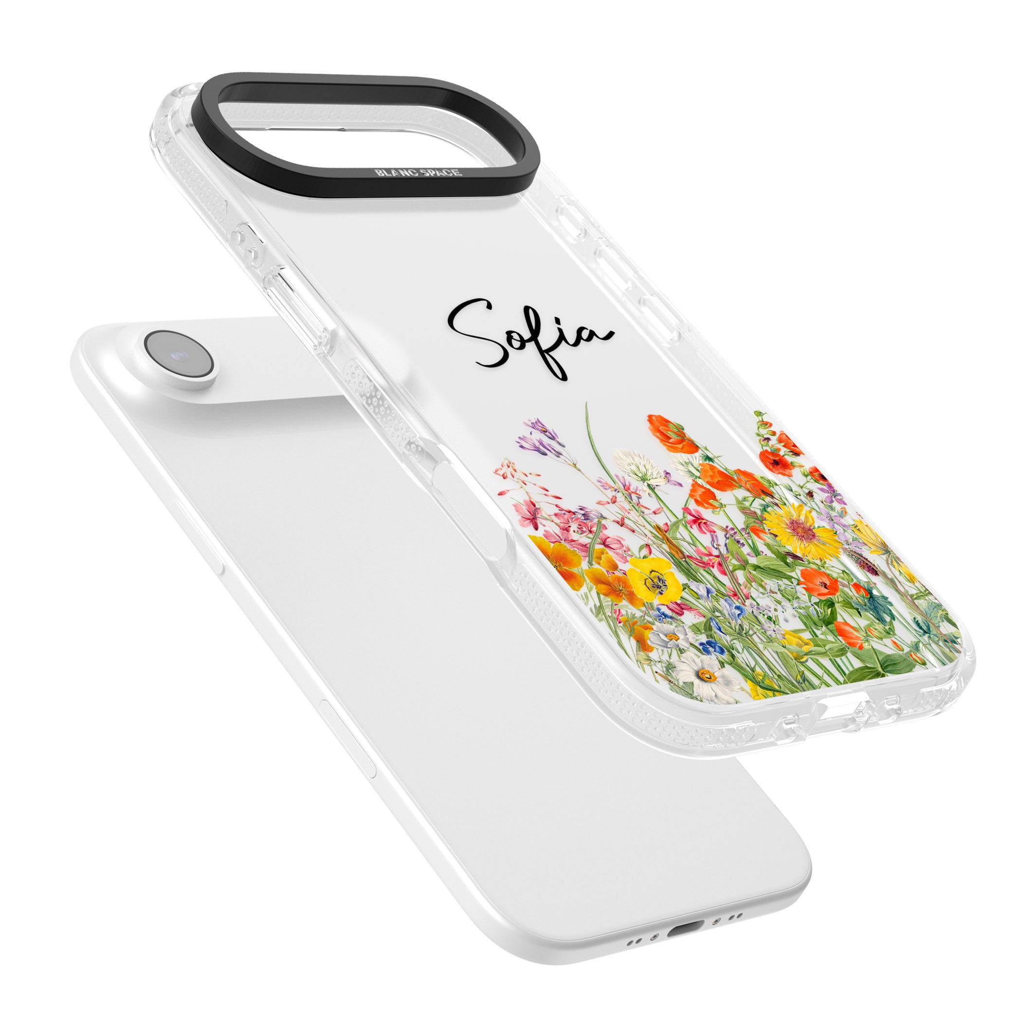 Personalised Summer Wildflowers iPhone 17 Air Impact Air Clear Phone Case Colours