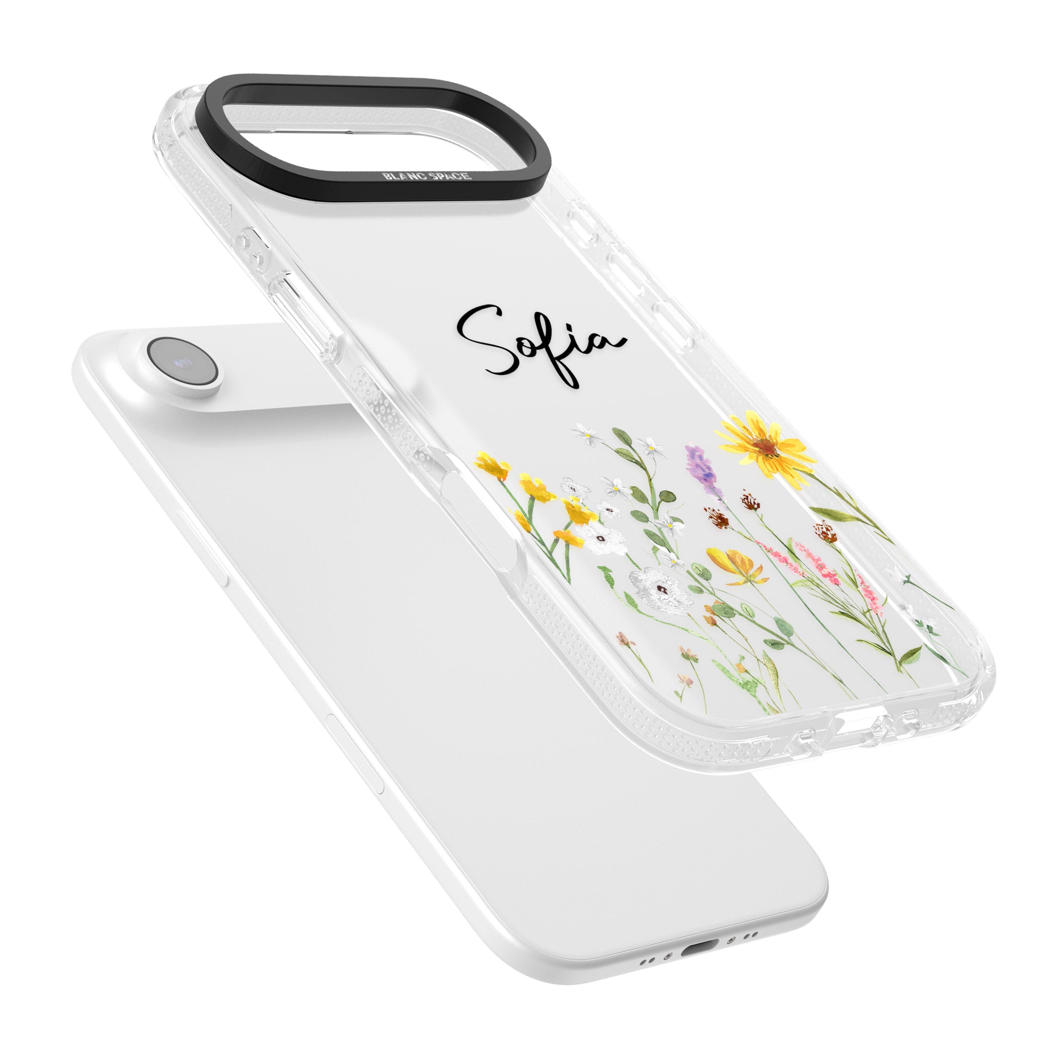 Personalised April Wildfowers iPhone 17 Air Impact Air Clear Phone Case Colours