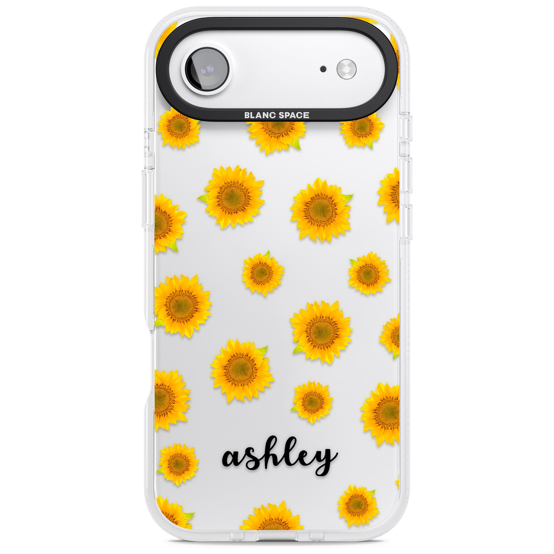 Personalised Sunflowers & Cursive iPhone 17 Air Impact Air Clear Phone Case