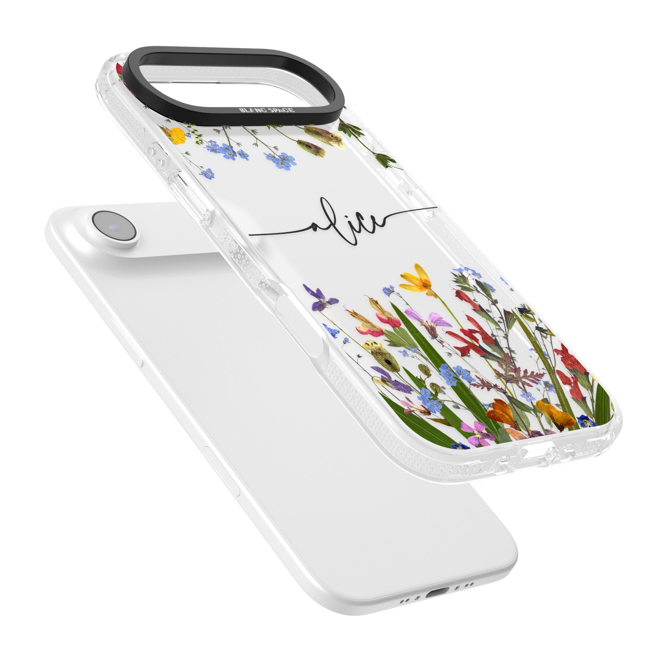 Personalised Wildflower Floral iPhone 17 Air Impact Air Clear Phone Case Colours