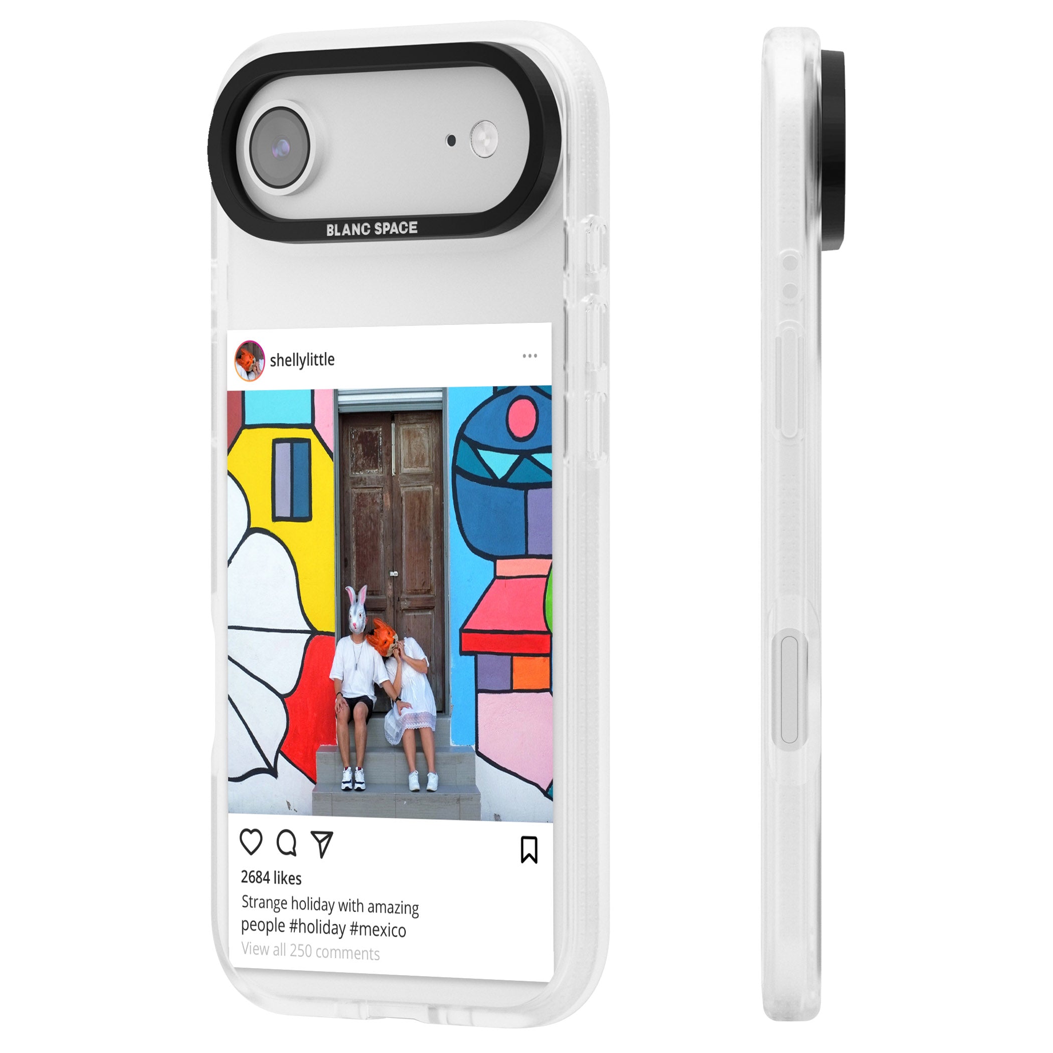 Personalised Instagram iPhone 17 Air Impact Air Clear Phone Case Side Profile