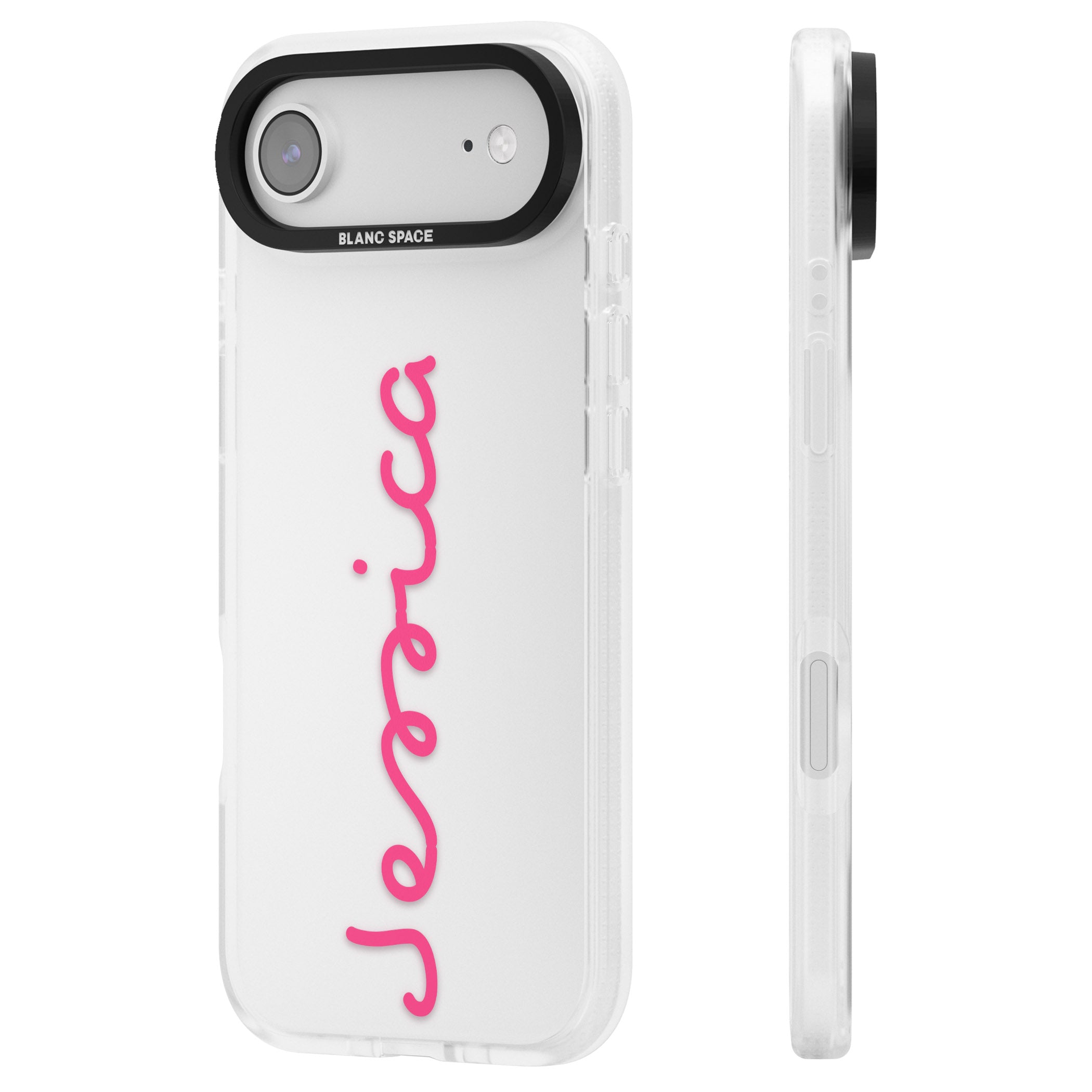 Personalised Summer Name iPhone 17 Air Impact Air Clear Phone Case Side Profile