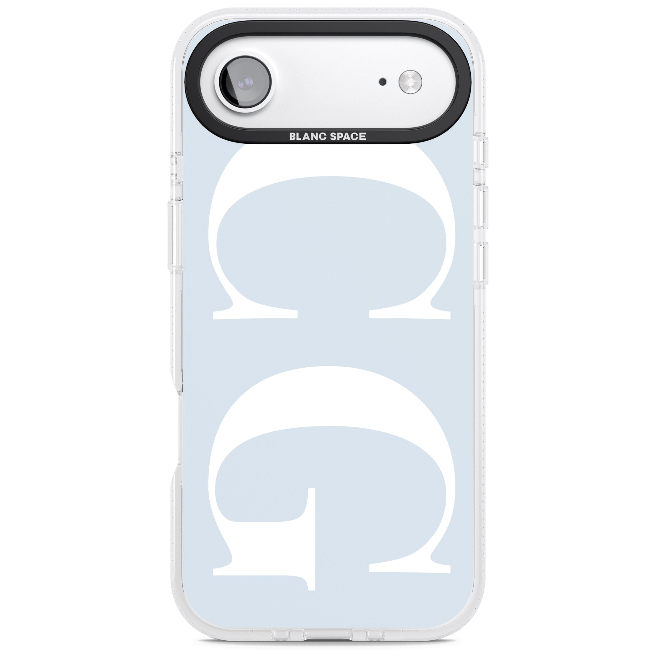 Personalised White & Blue Green Letters iPhone 17 Air Impact Air Clear Phone Case