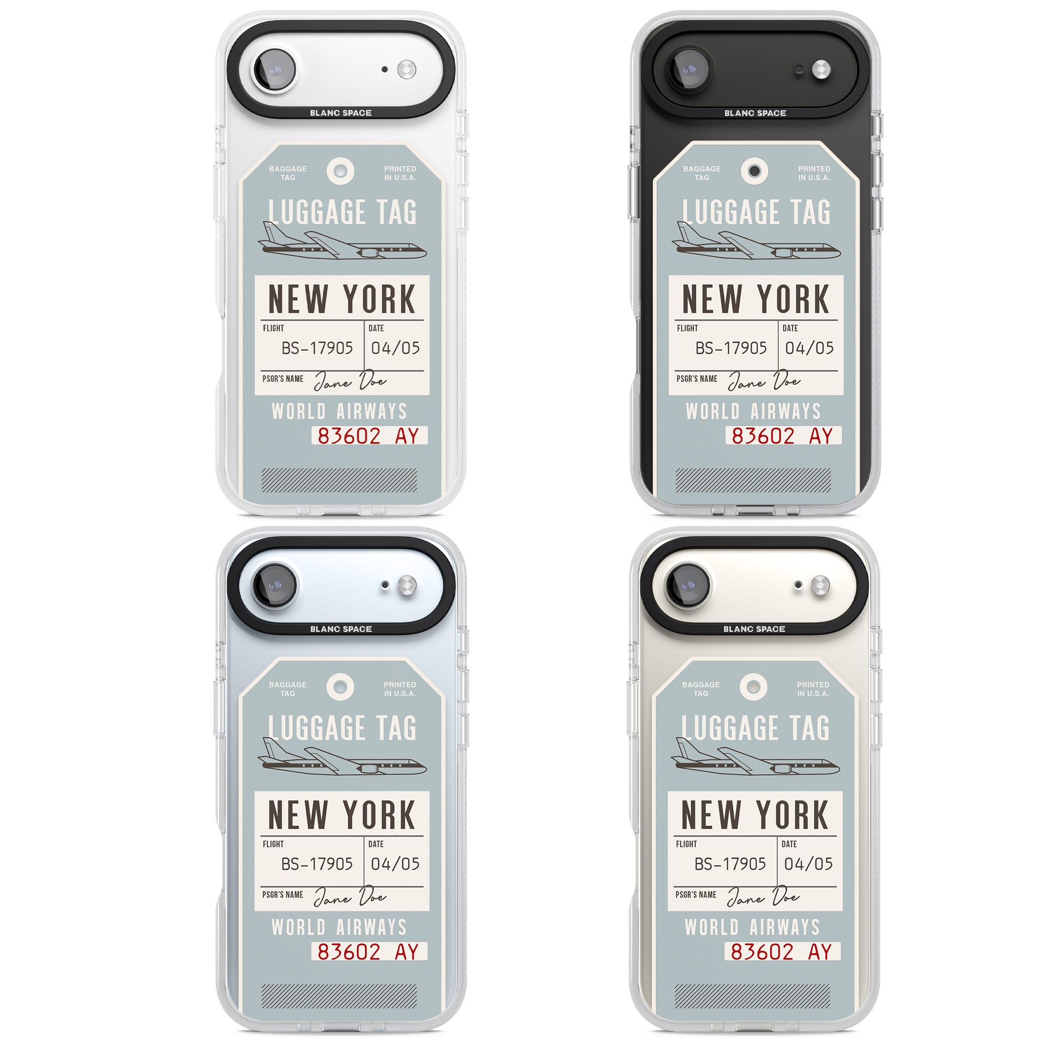 Personalised Vintage Usa Luggage Tag iPhone 17 Air Impact Air Clear Phone Case APT Impact Protection