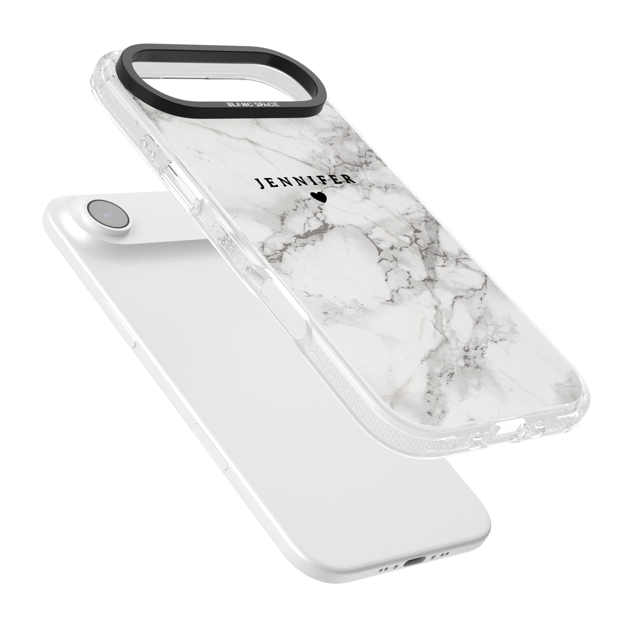 Personalised Classic Grey Marble iPhone 17 Air Impact Air Clear Phone Case Colours
