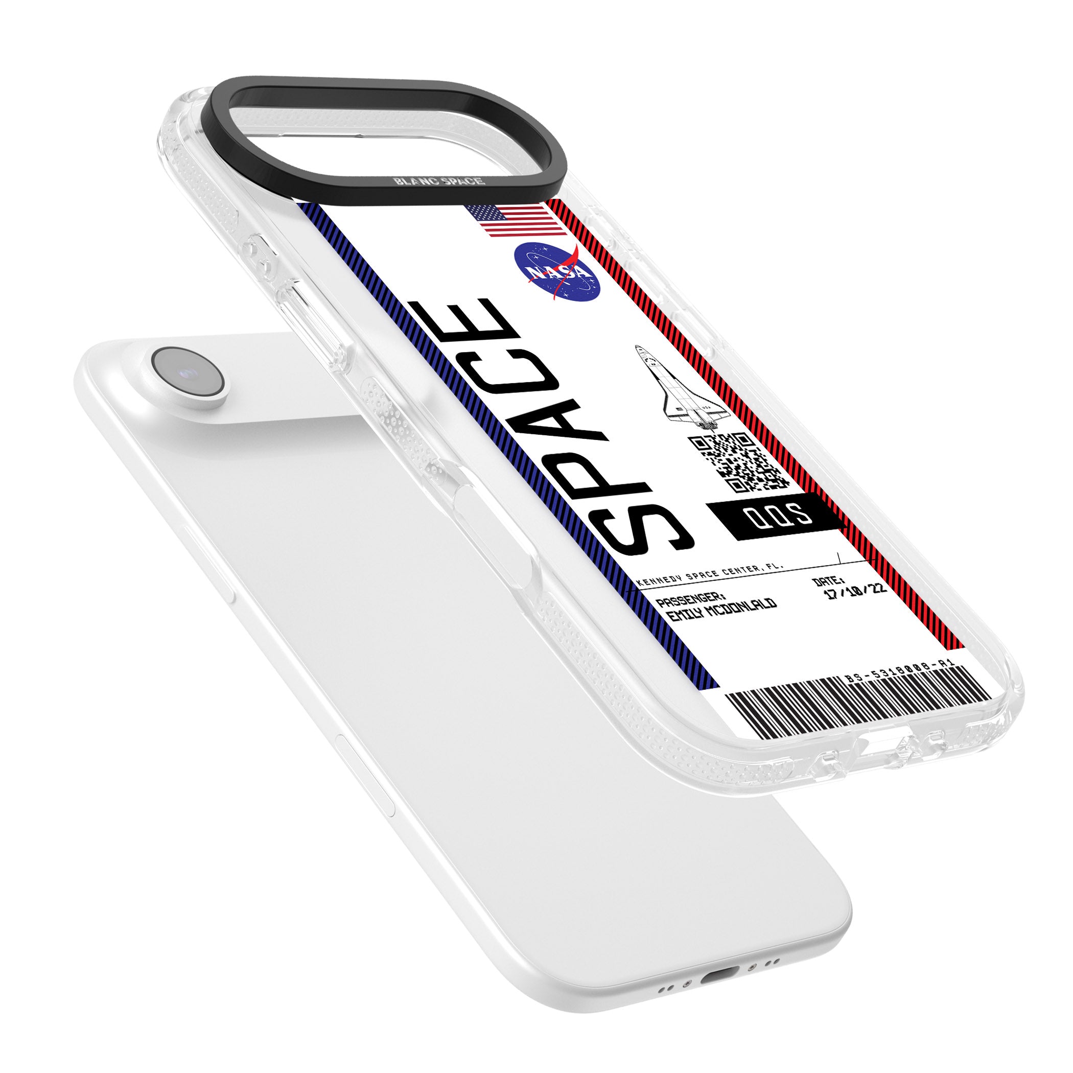 Personalised Nasa Boarding Pass (Light) iPhone 17 Air Impact Air Clear Phone Case Colours