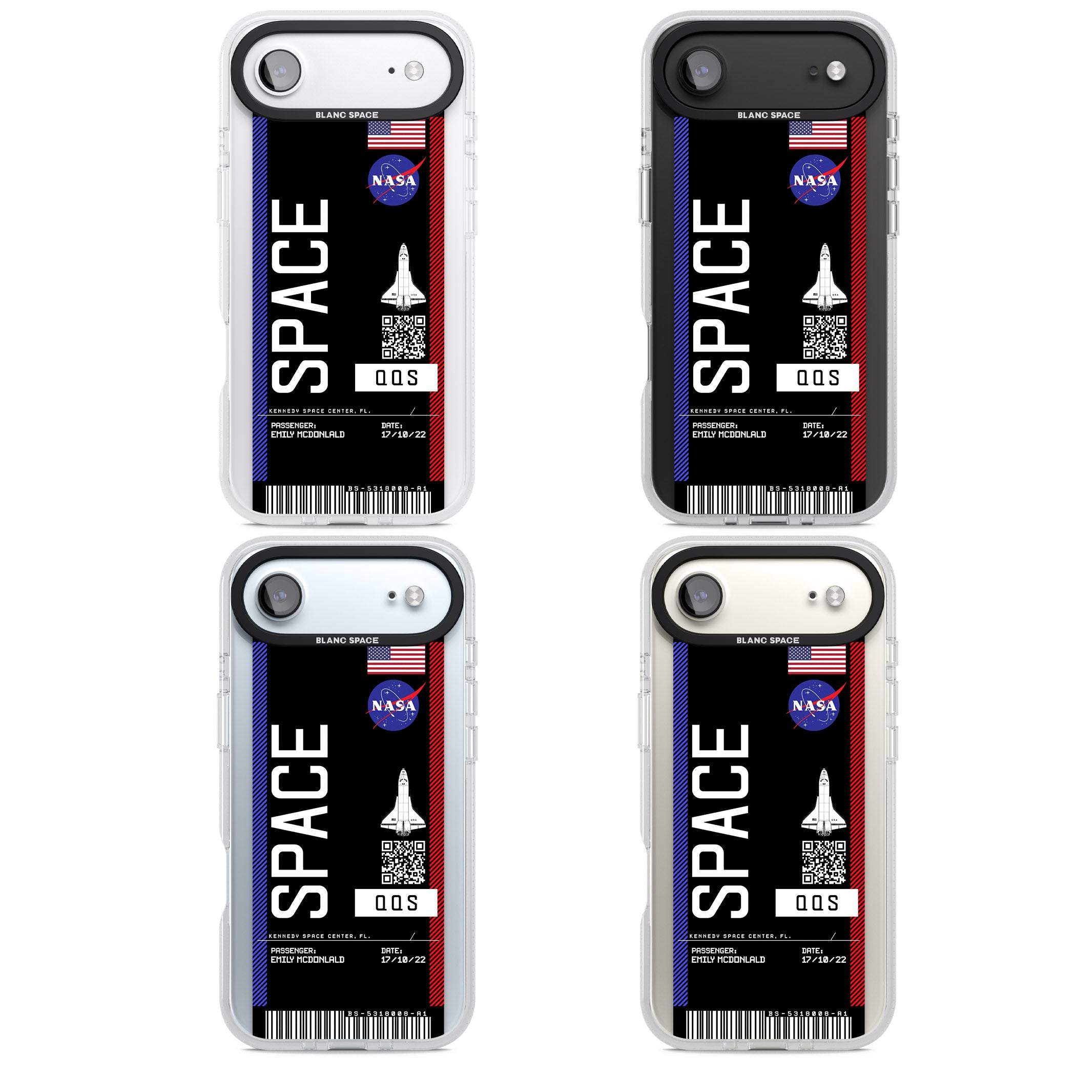 Personalised Nasa Boarding Pass (Dark) iPhone 17 Air Impact Air Clear Phone Case APT Impact Protection