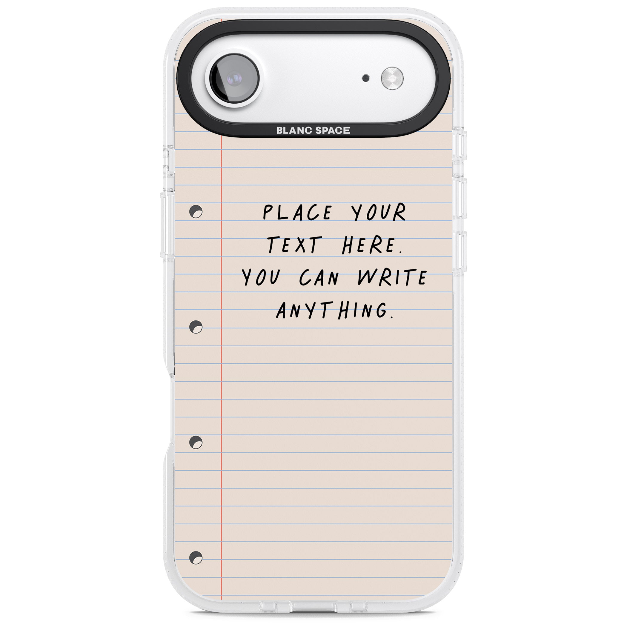 Personalised Lined Paper iPhone 17 Air Impact Air Clear Phone Case