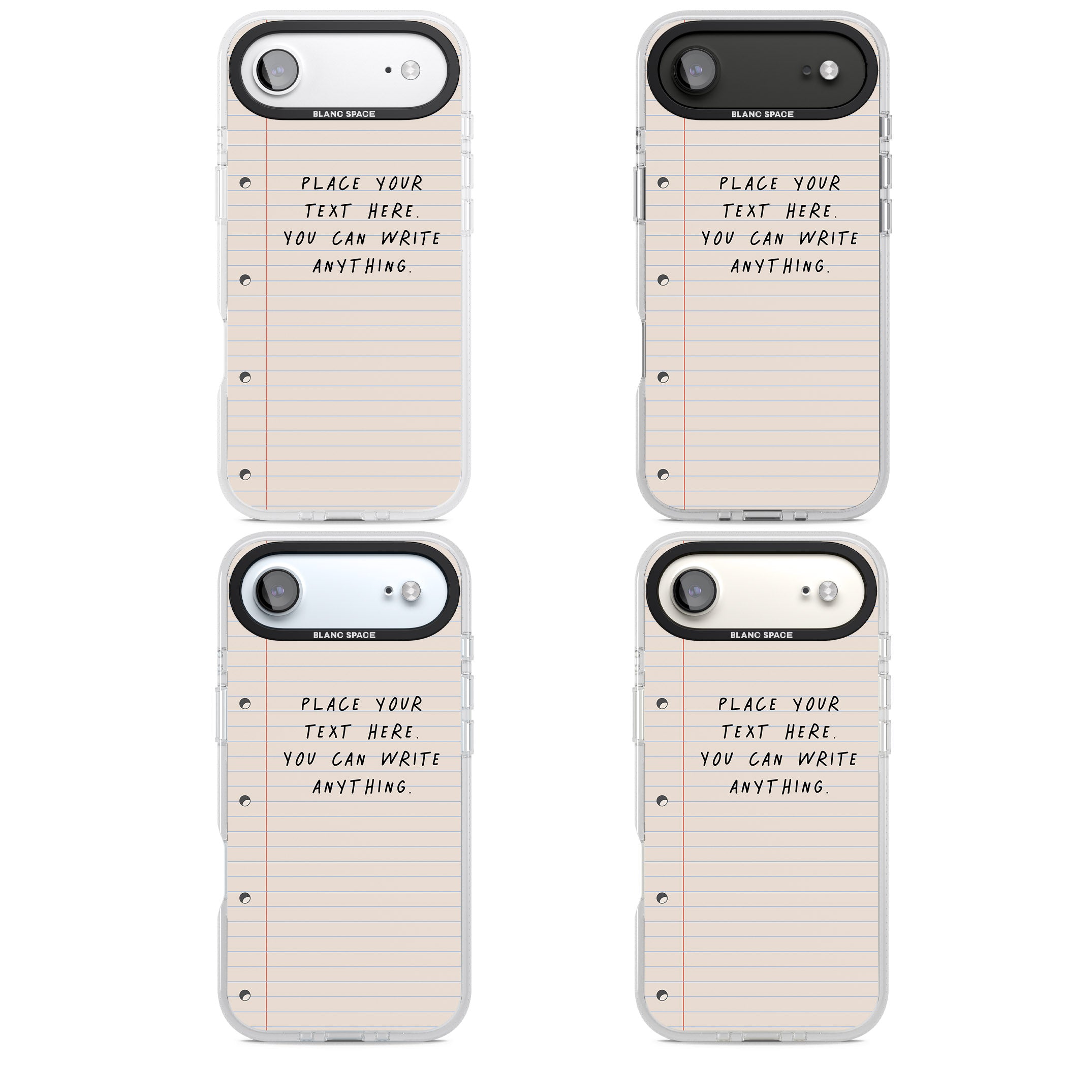 Personalised Lined Paper iPhone 17 Air Impact Air Clear Phone Case APT Impact Protection