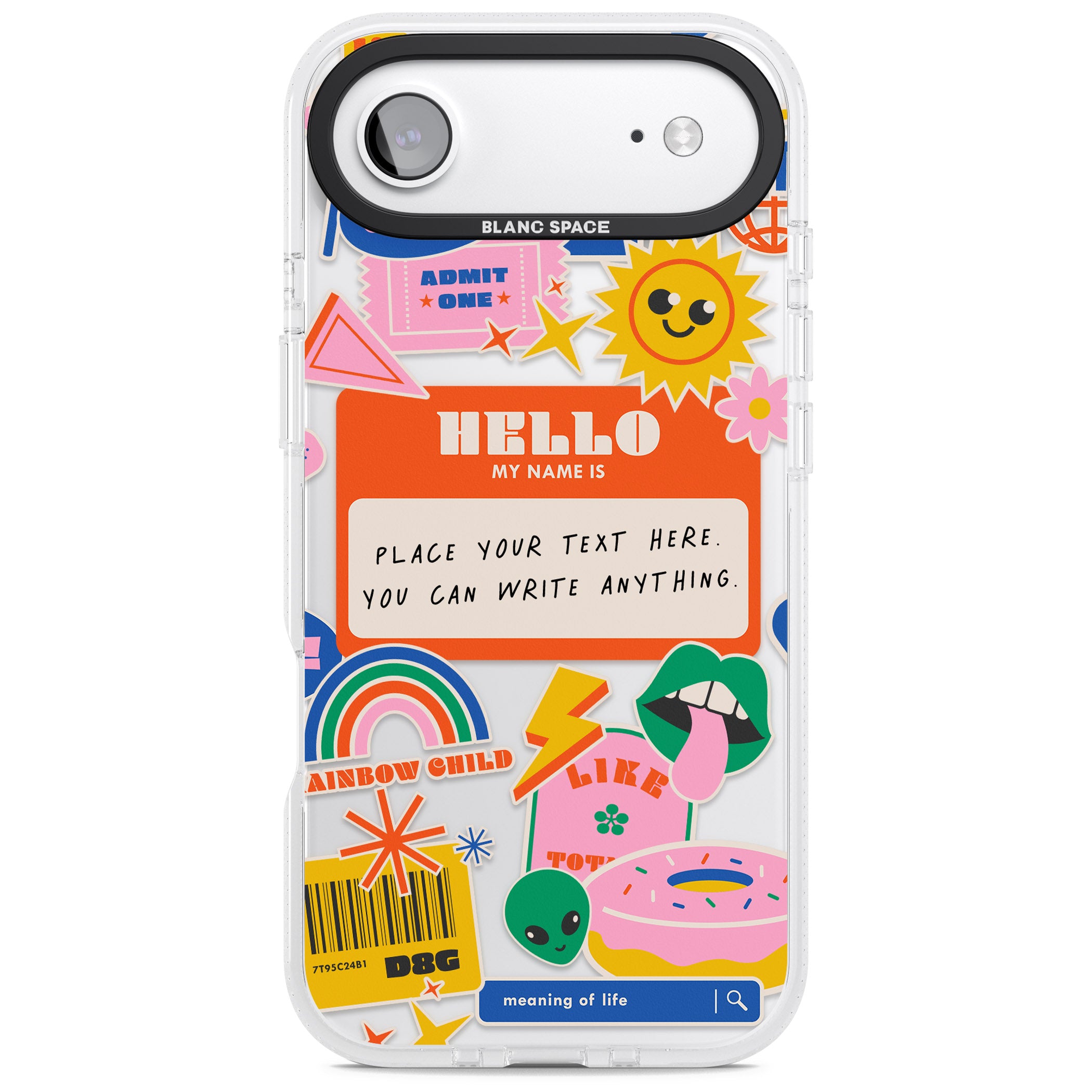 Personalised Retro Vibes Sticker iPhone 17 Air Impact Air Clear Phone Case