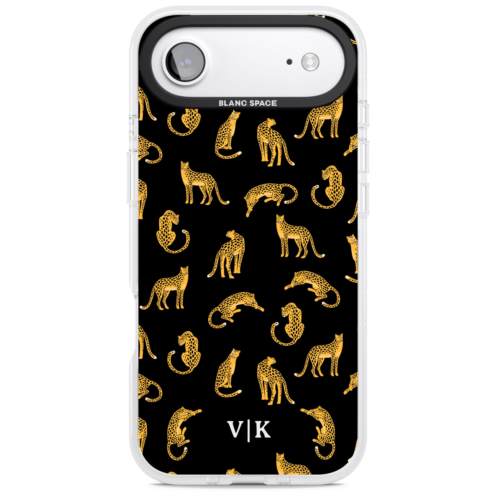 Personalised Gold Cheetah Pattern iPhone 17 Air Impact Air Clear Phone Case